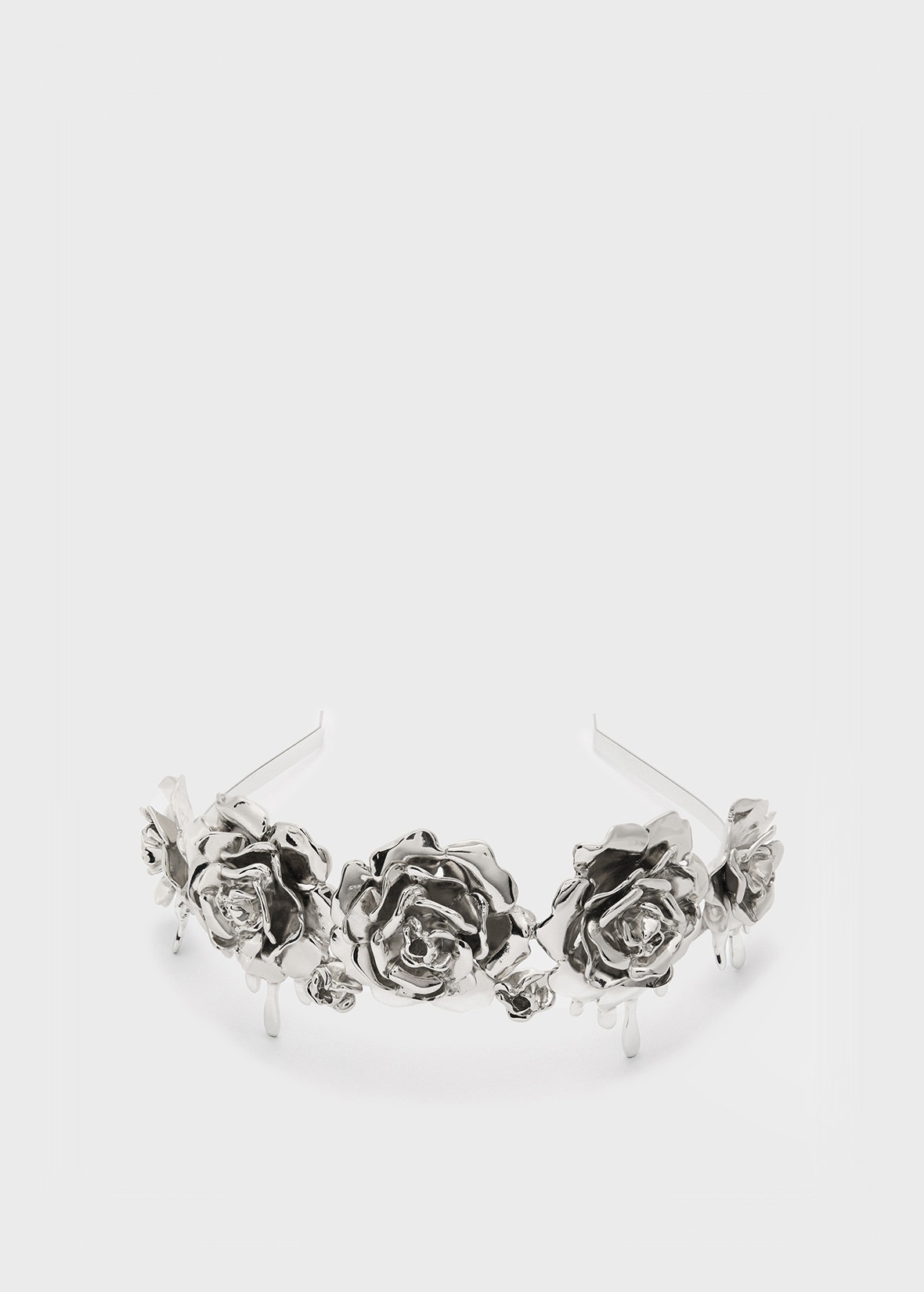 METAL TIARA WITH ROSES - 1