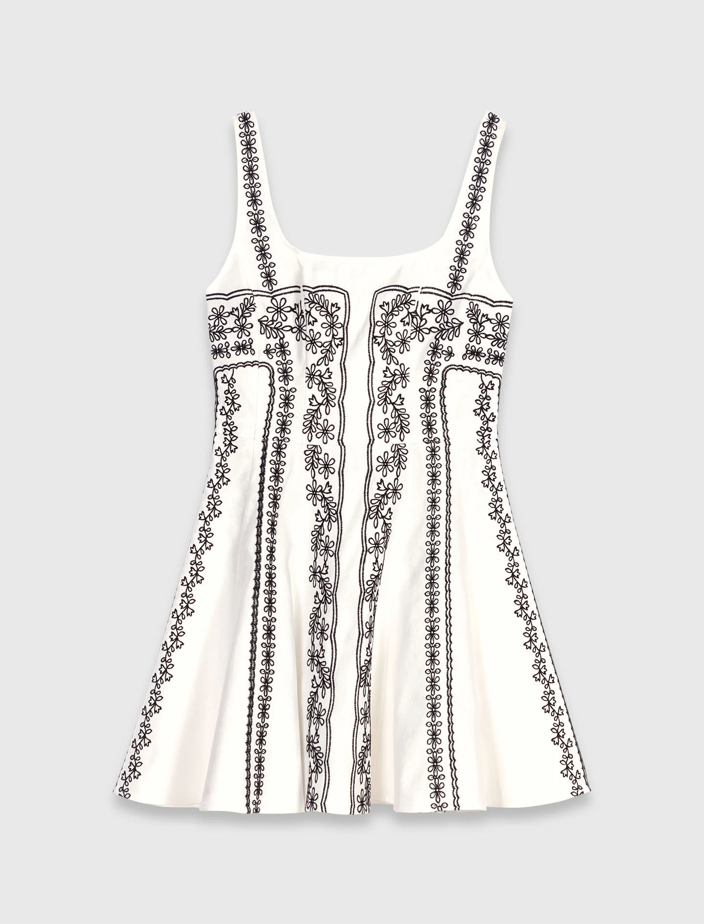 Mini embroidered strap dress - 1