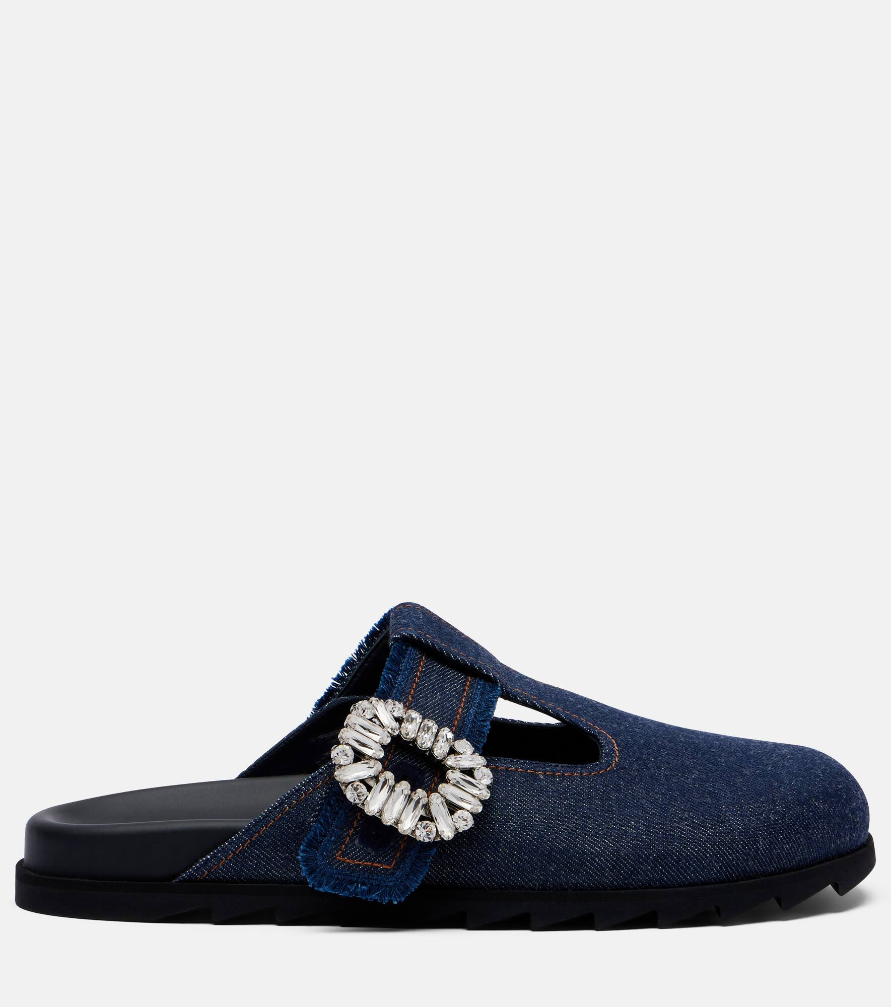 Slidy Viv' embellished denim mules - 4