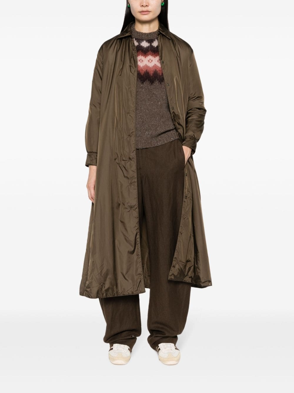 padded trench coat - 2