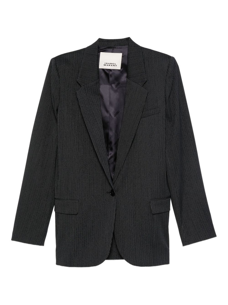 pinstripe single-breasted blazer 1