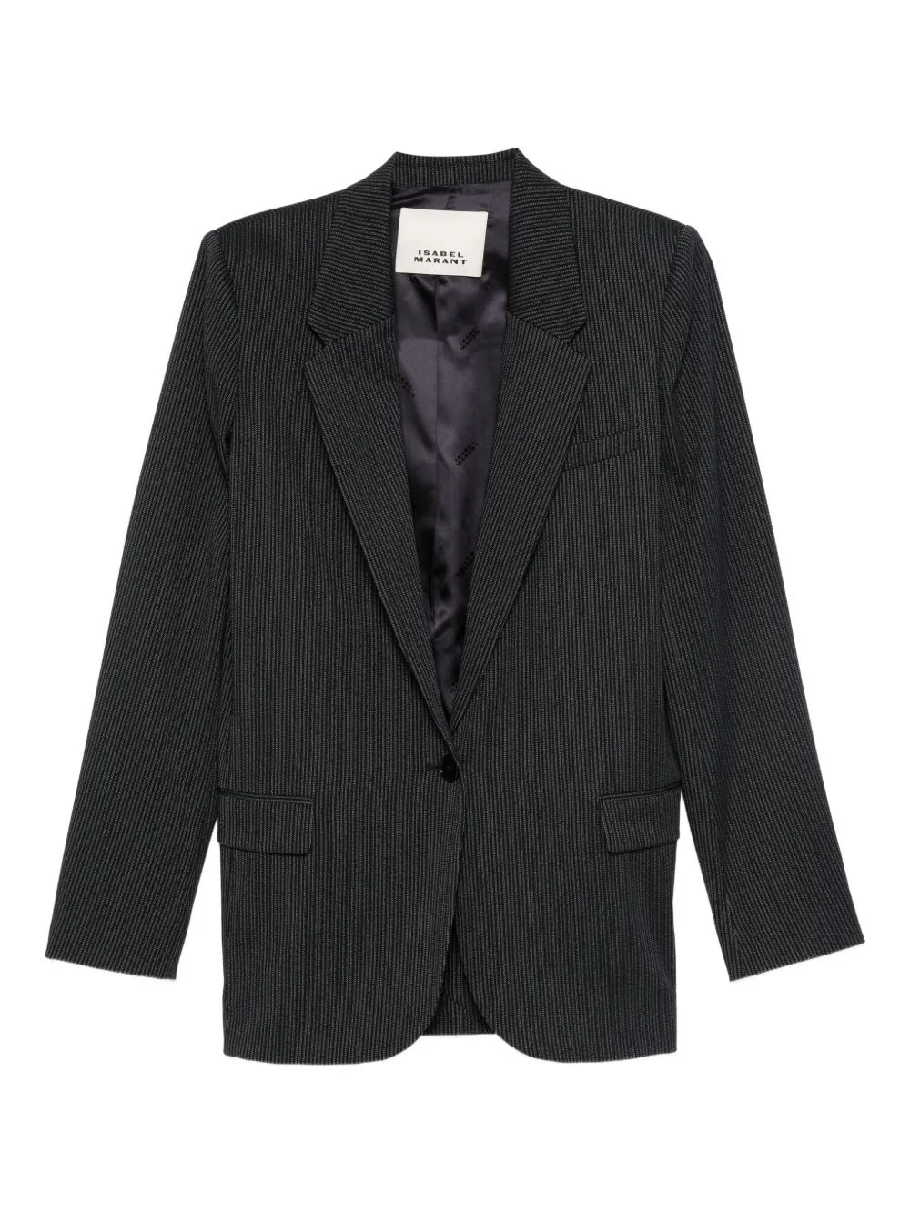 pinstripe single-breasted blazer - 1