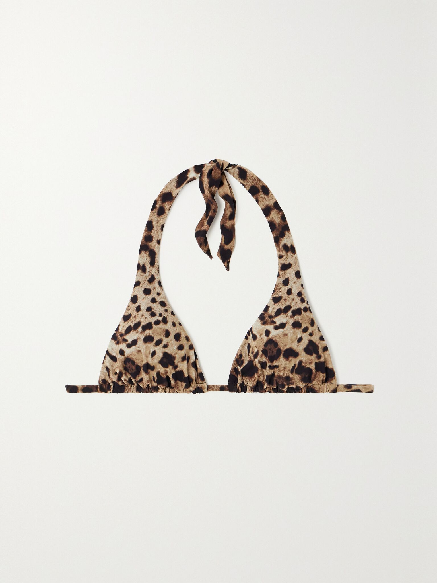 Leopard-print halterneck bikini top Leopard print - 1