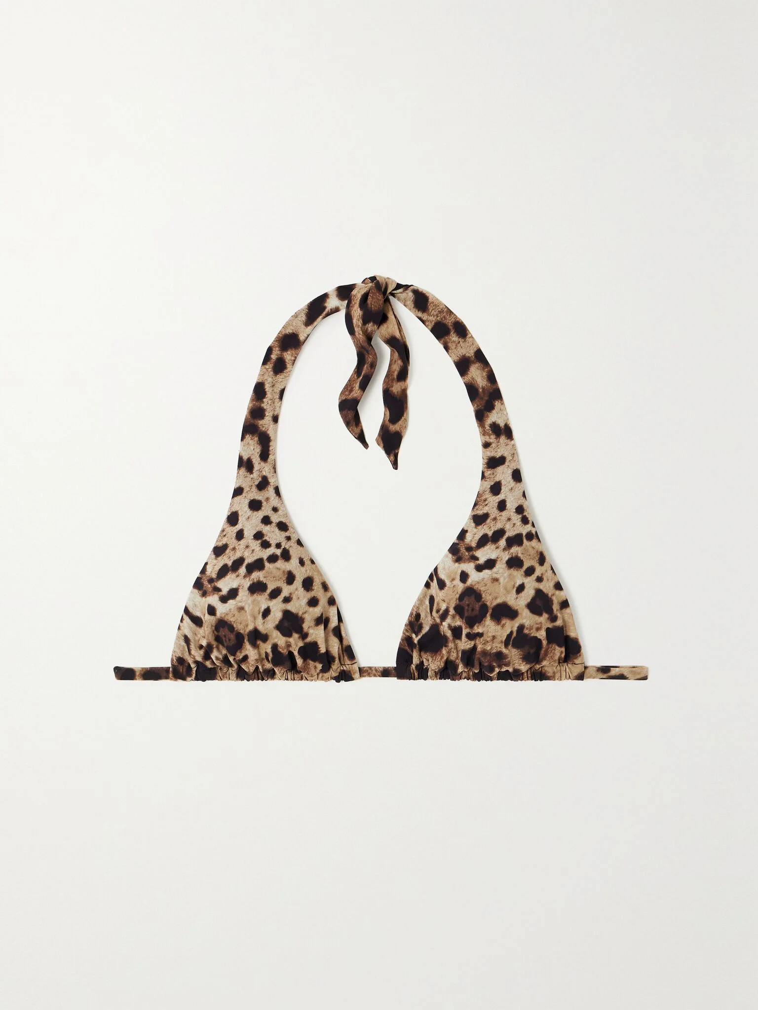 Leopard-print halterneck bikini top Leopard print - 1