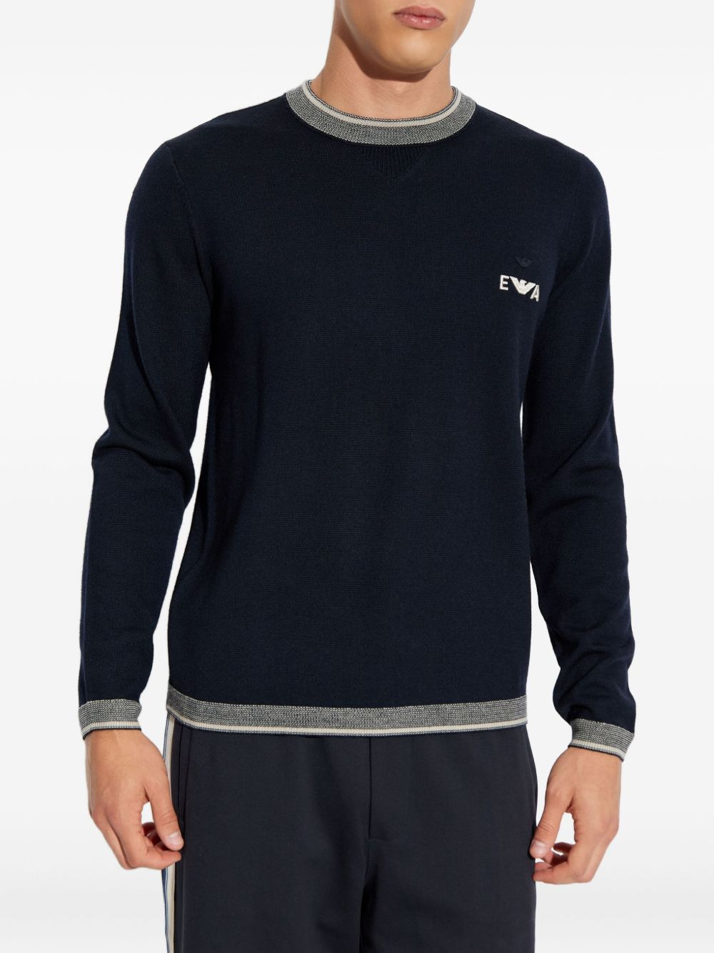 embroidered-logo wool sweater - 3