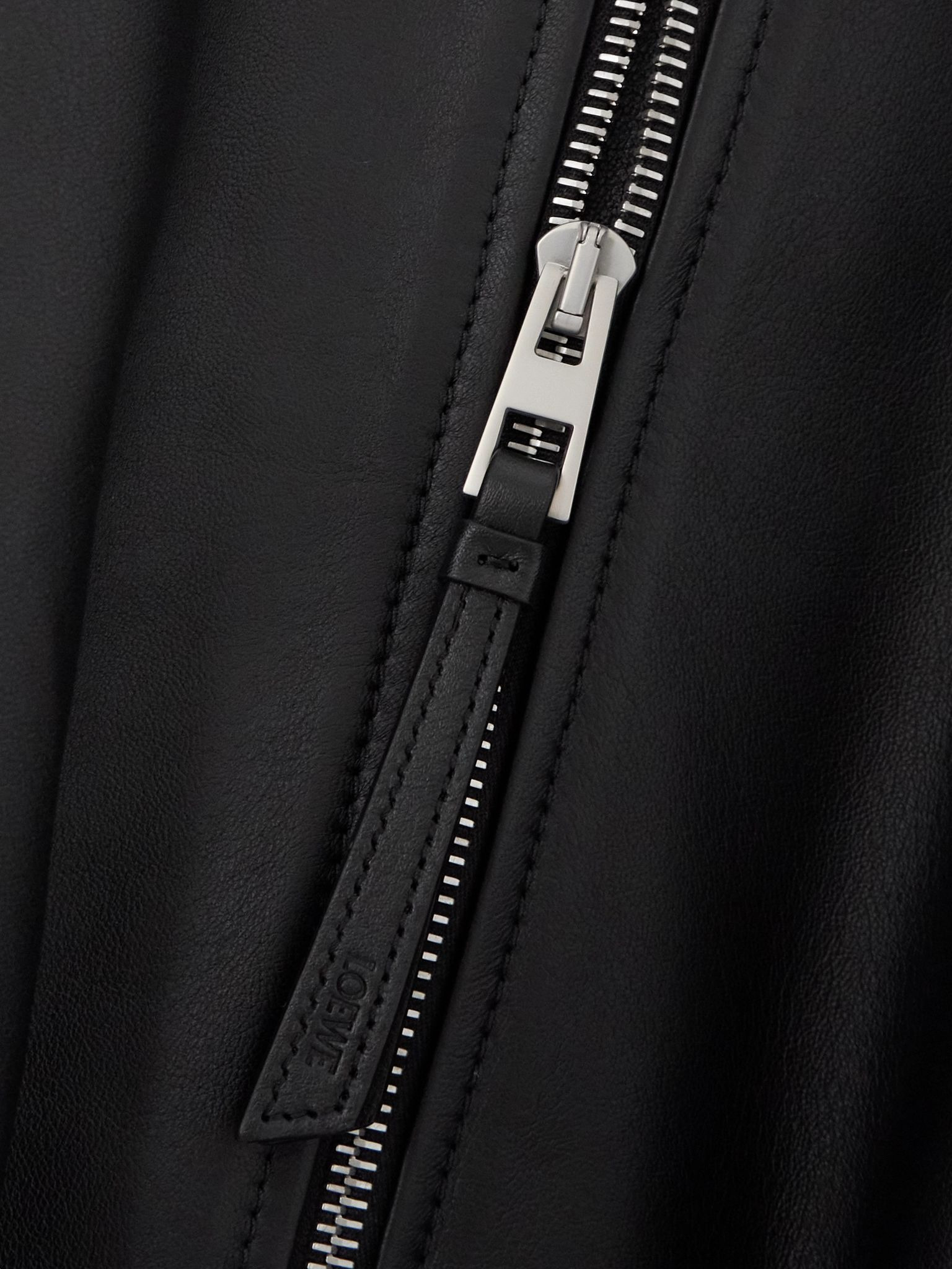 Gathered leather jacket Black - 5