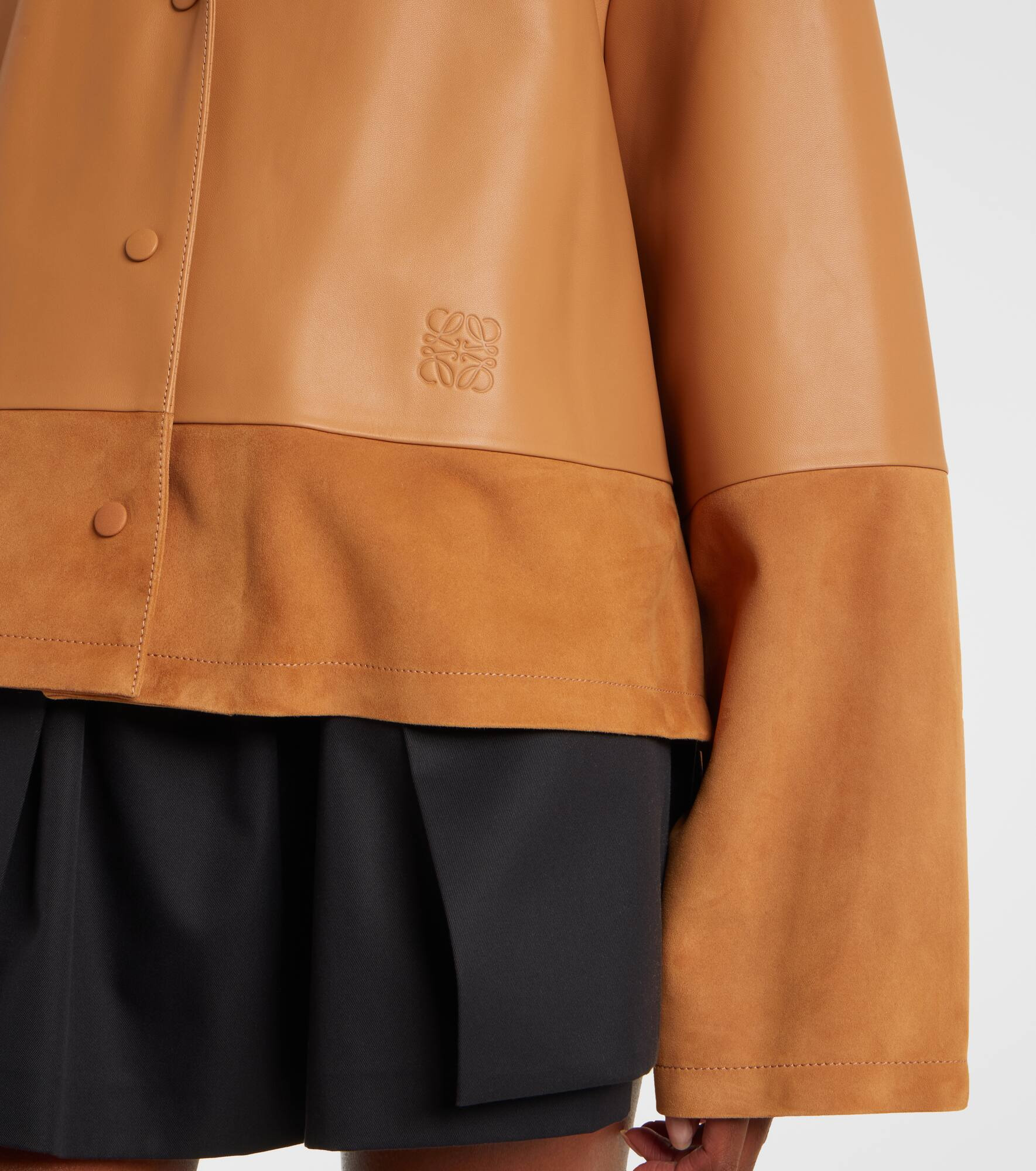 Pyjama leather and suede jacket - 5
