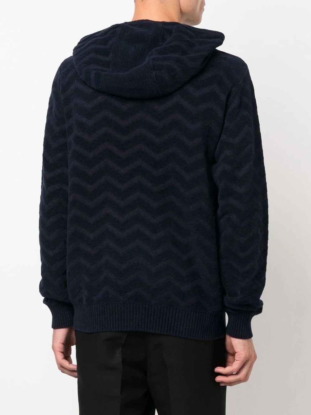 zig zag-knitted wool hoodie - 4