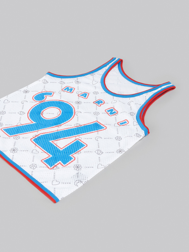 WHITE TANK-TOP SHOPPING BAG WITH MARNIGRAM PRINT 5