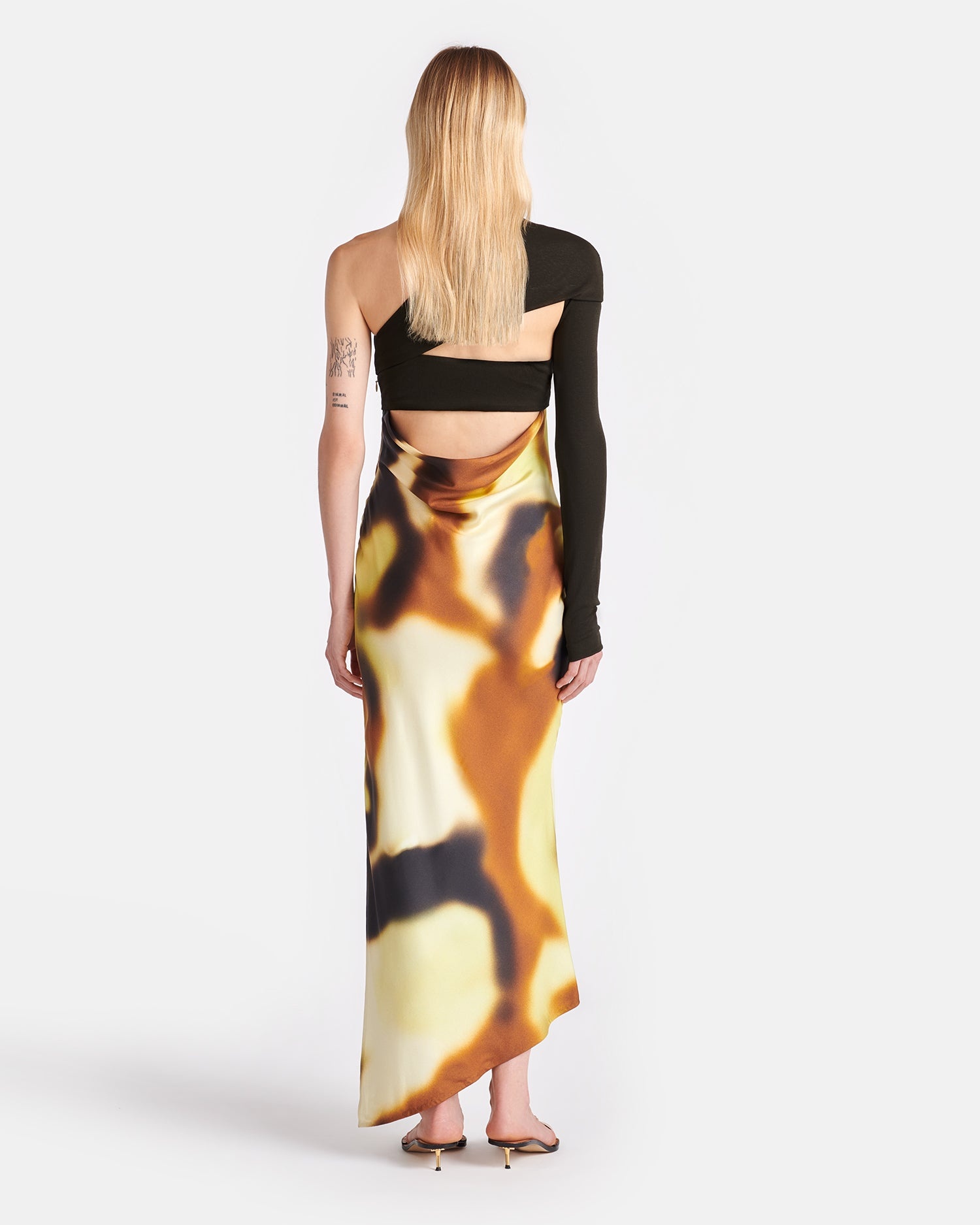 Draped Silk And Mesh-Jersey Midi Dress - 3