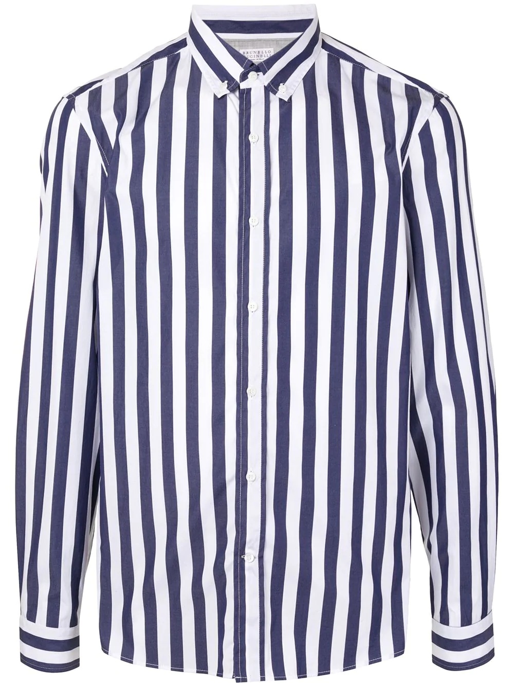 button-down collar striped shirt - 1