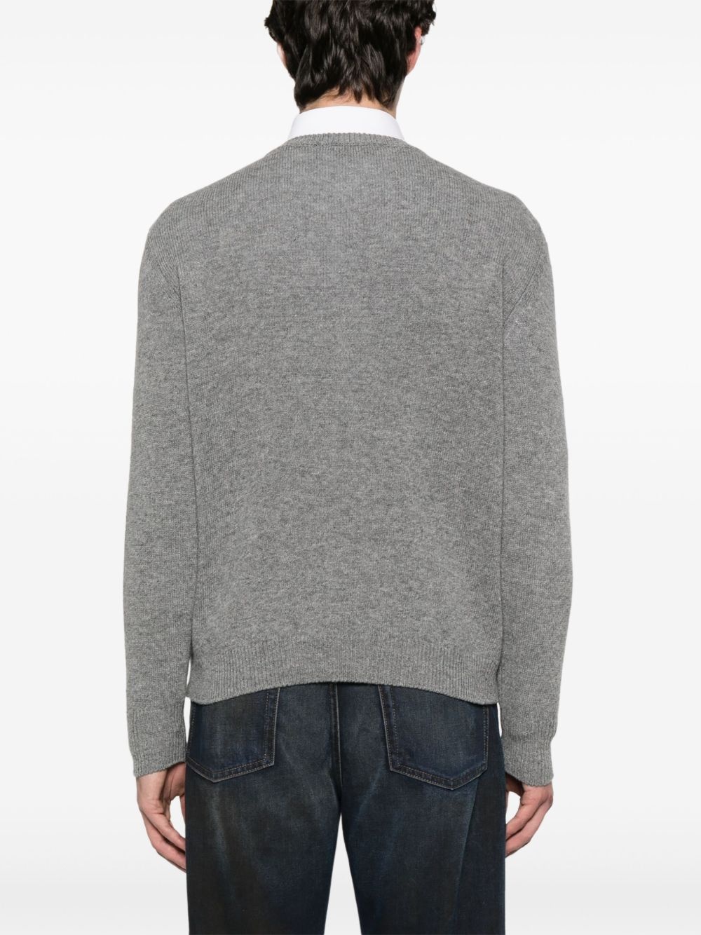 logo-intarsia knit sweater - 4