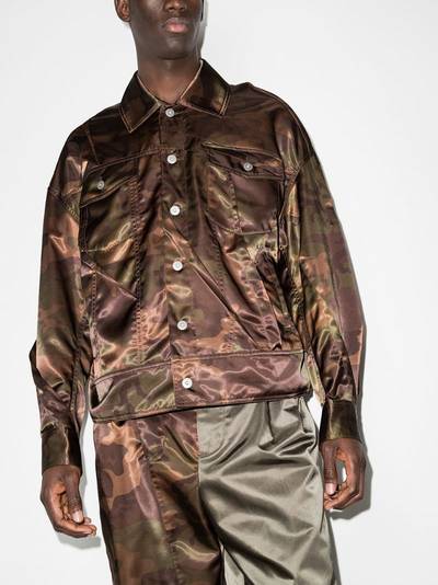 FENG CHEN WANG camouflage-print pleated jacket outlook