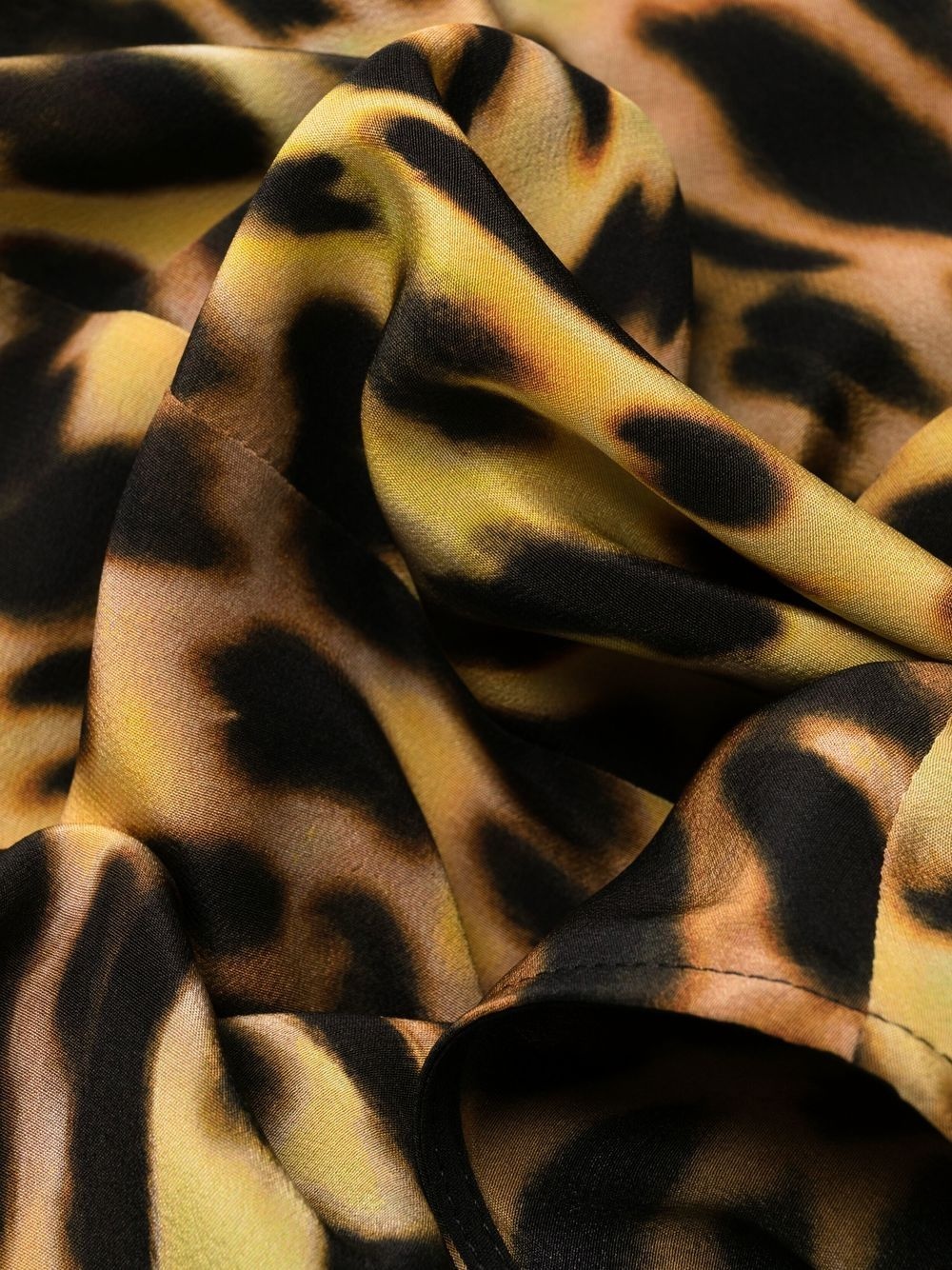 leopard-print silk flounce dress - 6