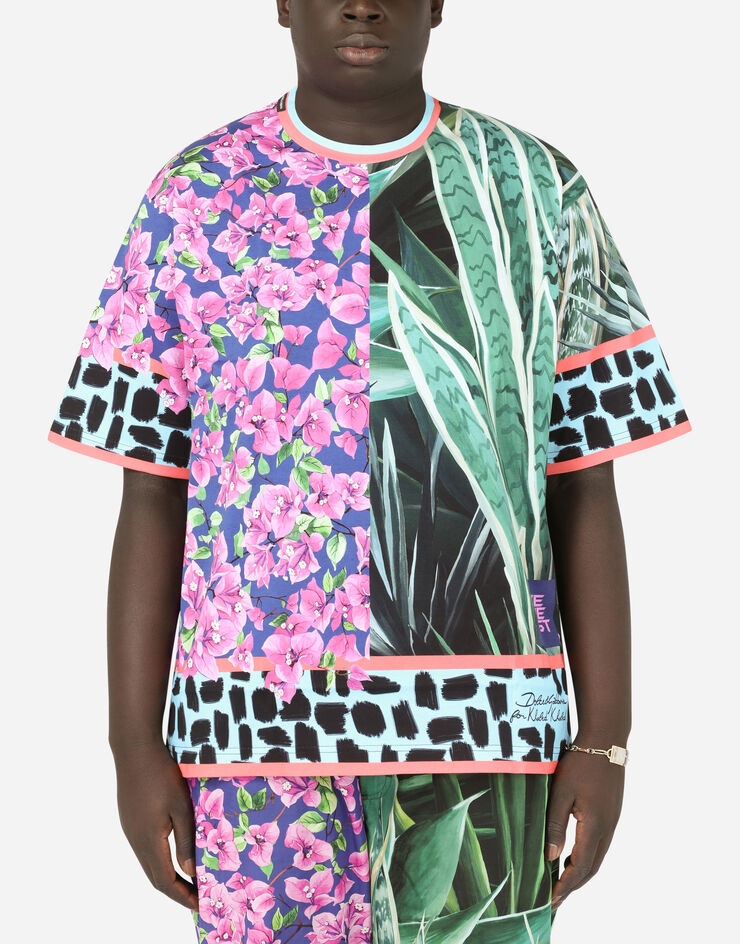 Cotton t-shirt with jungle mix print - 3