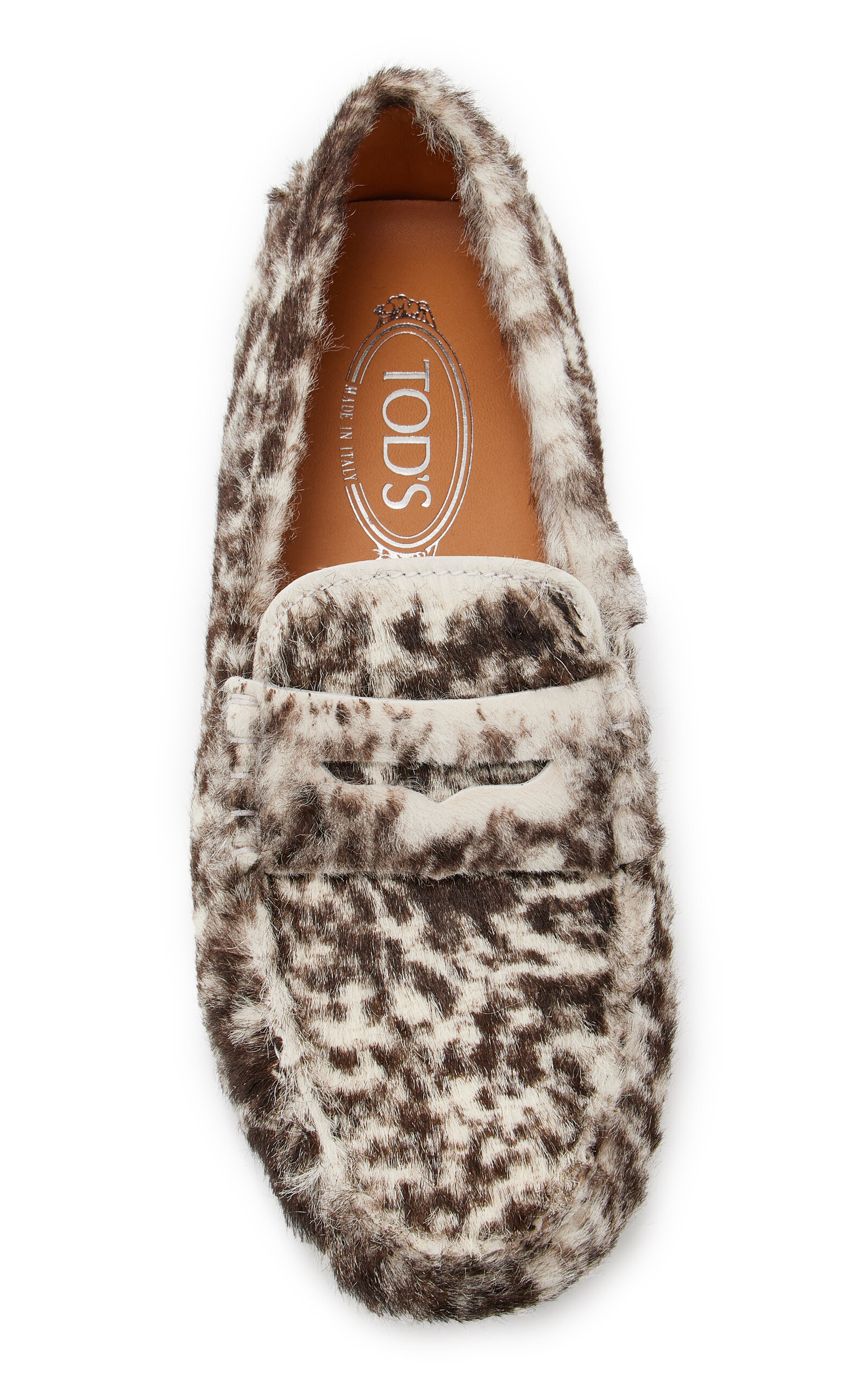 Printed Pony Hair Driving Loafers animal - 3