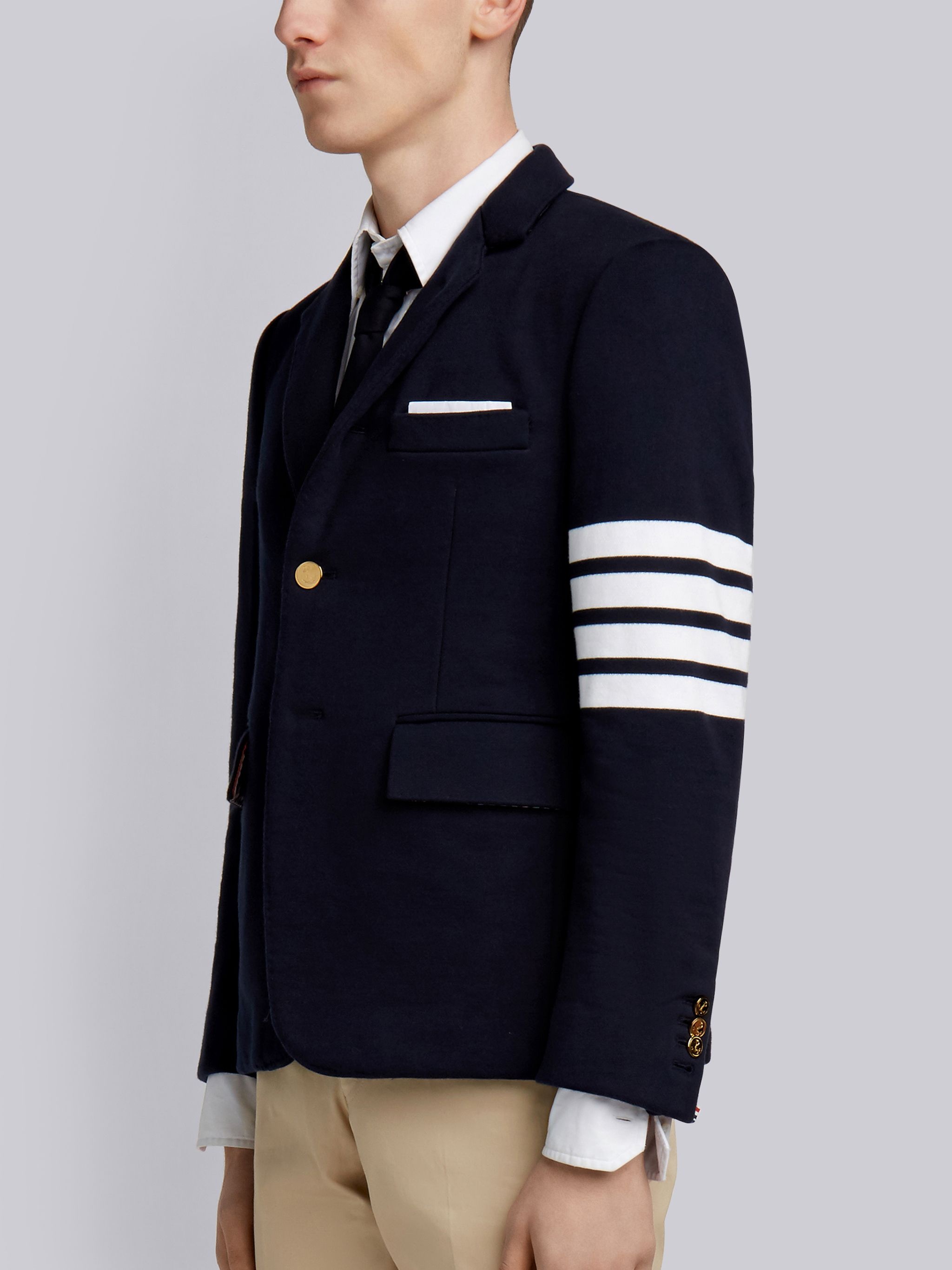 Navy Loopback Jersey Knit 4-bar Sport Coat - 2