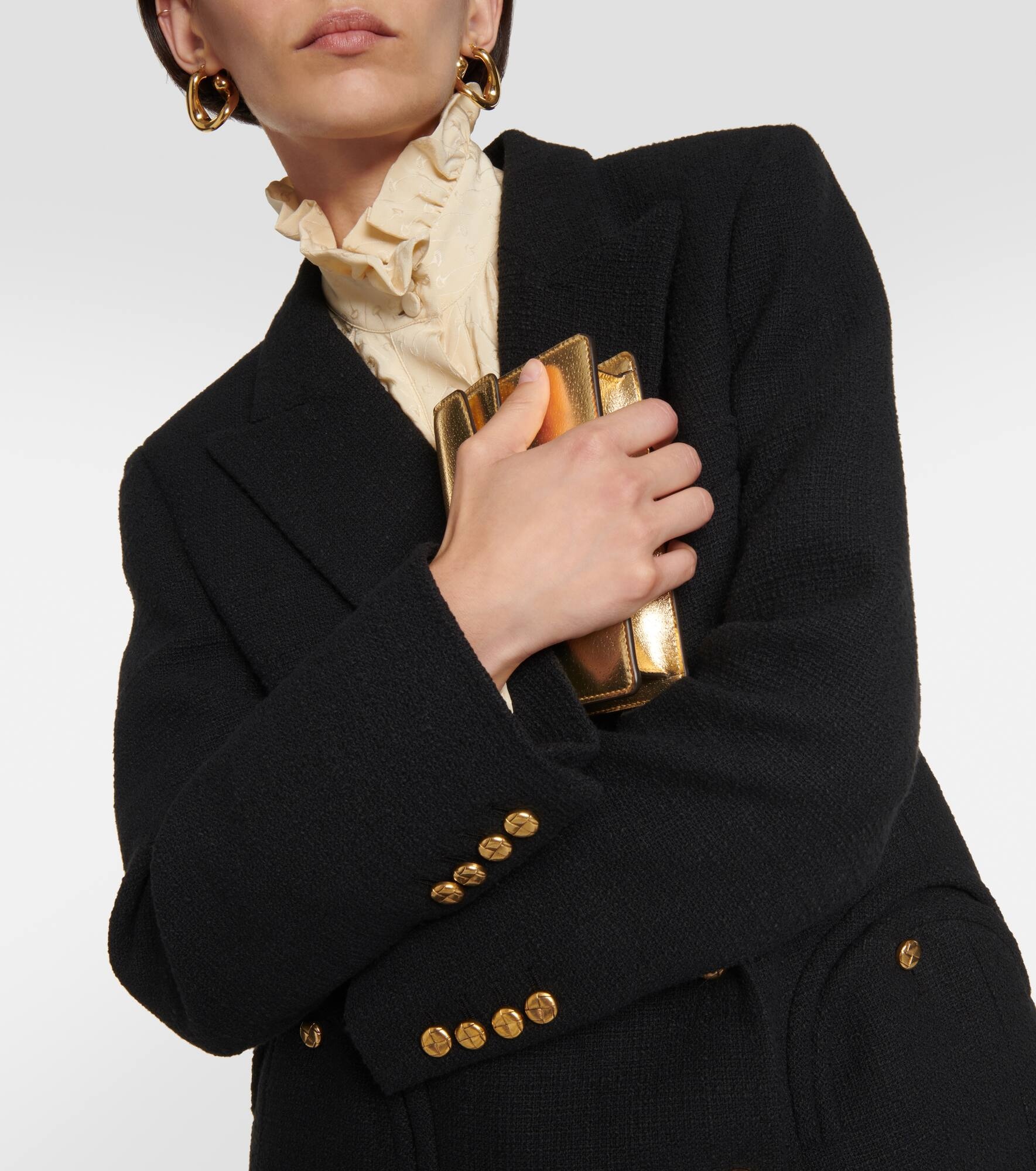 Missy double-breasted cotton-blend blazer - 6