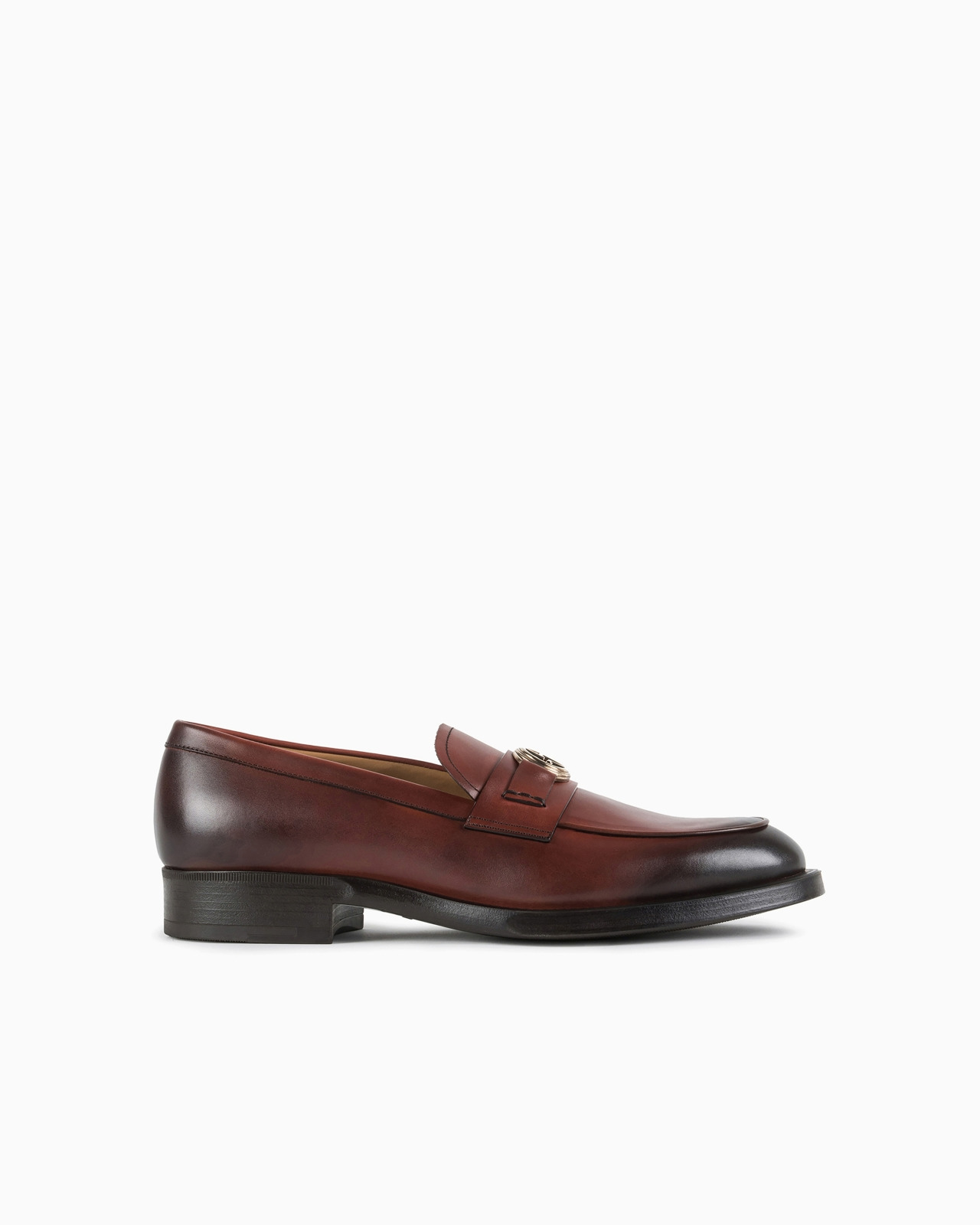Leather logo loafers - 1