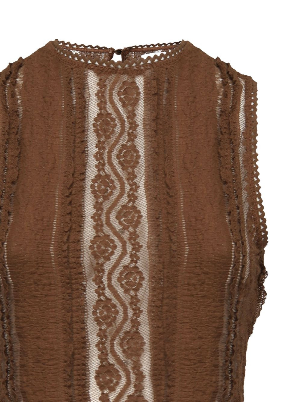 lace-detail sleeveless top - 3