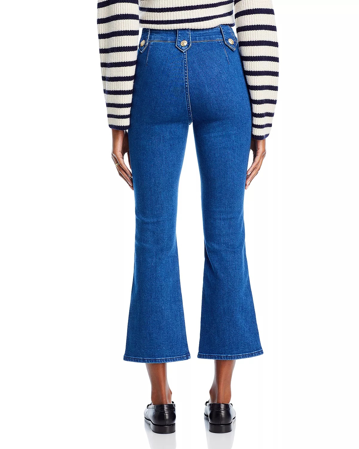 Robertson Cropped Flare Leg Jeans in Dark Wash - 3