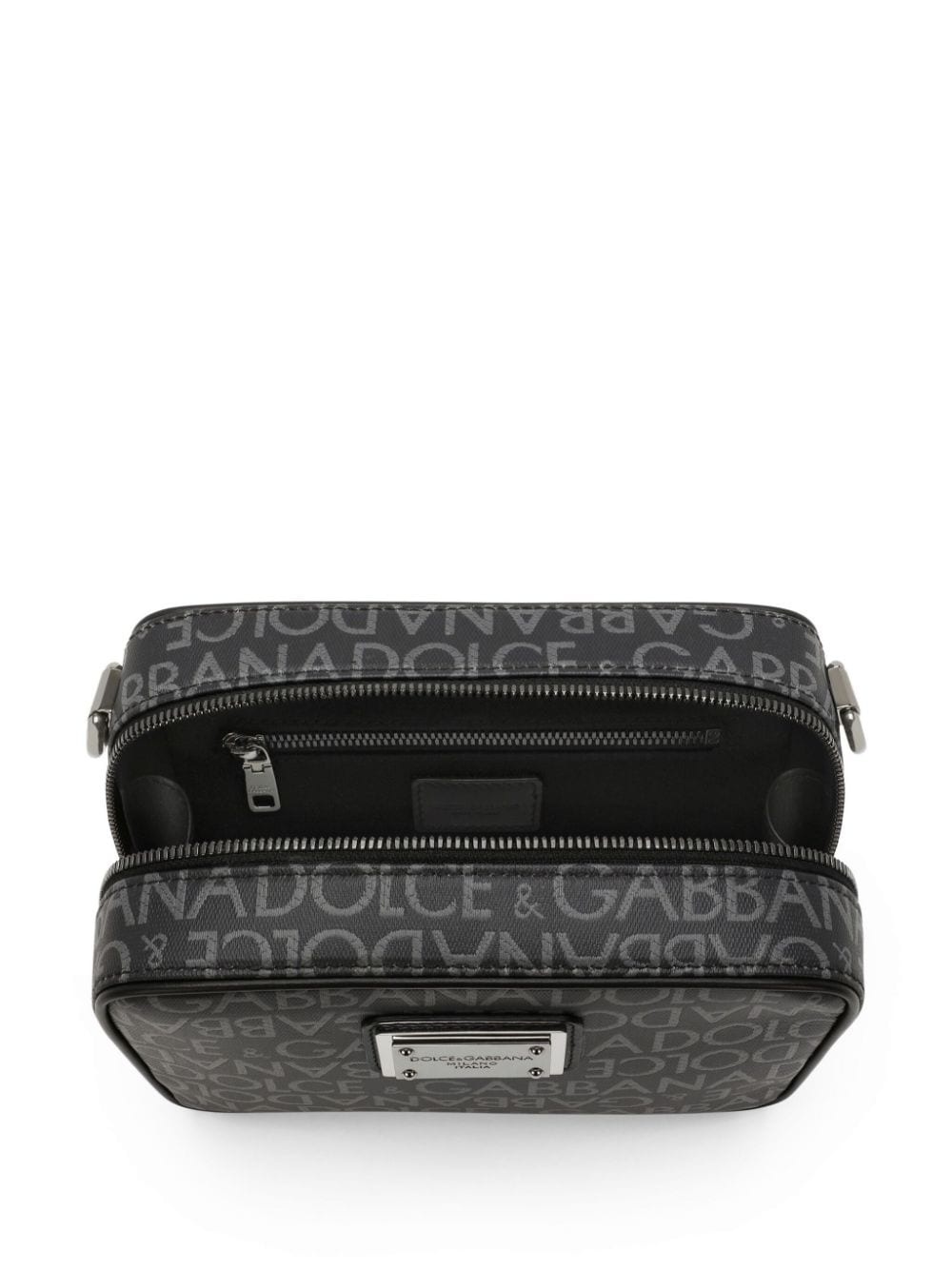 logo-plaque monogram-pattern shoulder bag - 5