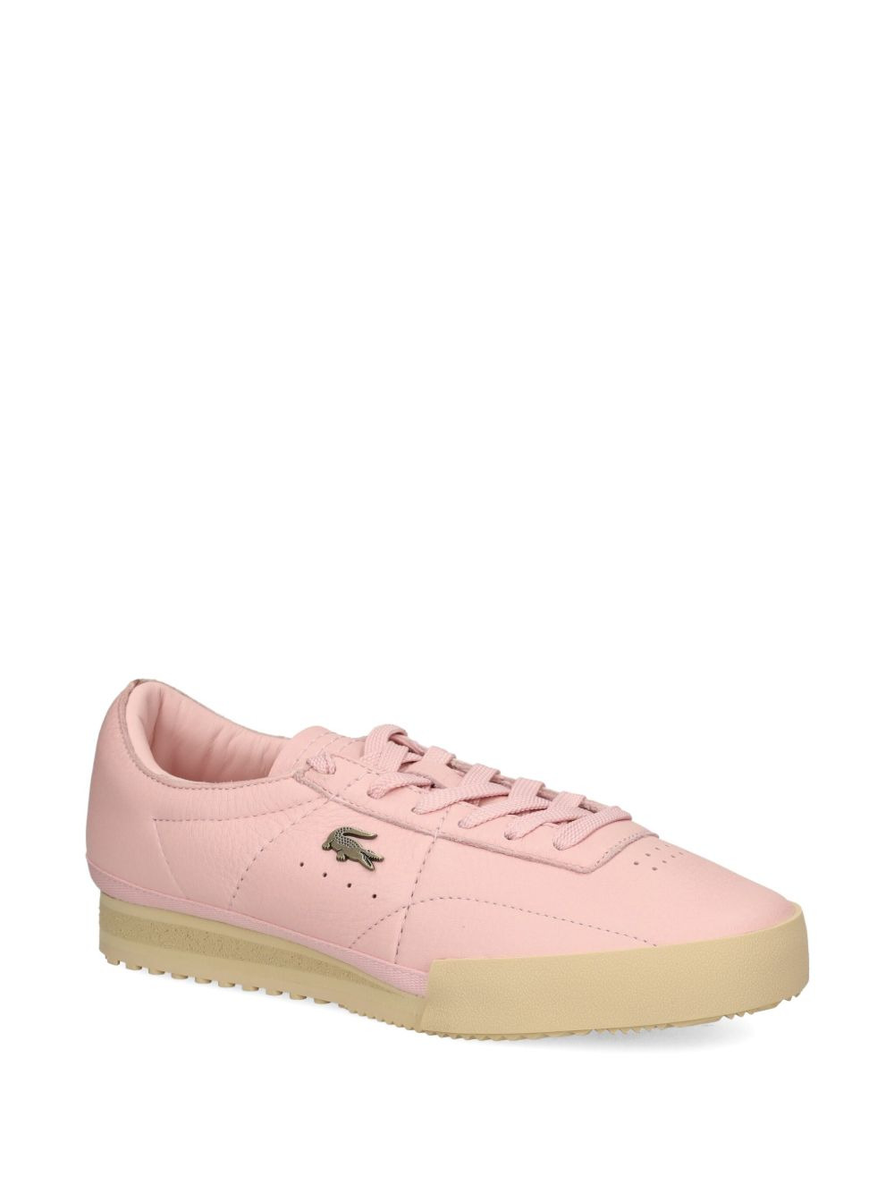 logo-plaque leather sneakers - 2