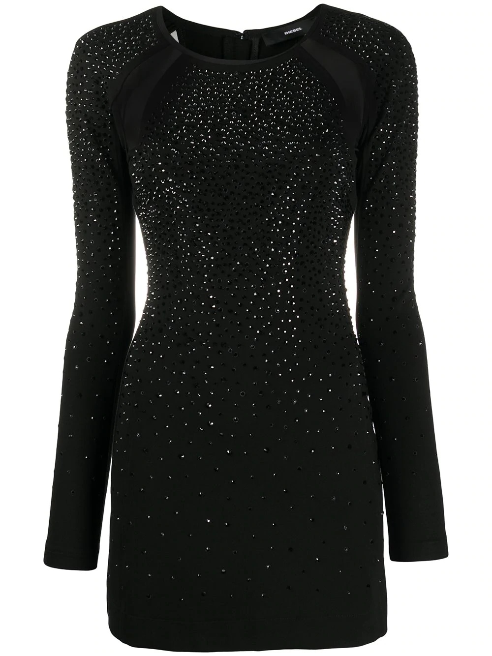 crystal-embellished fitted dress - 1