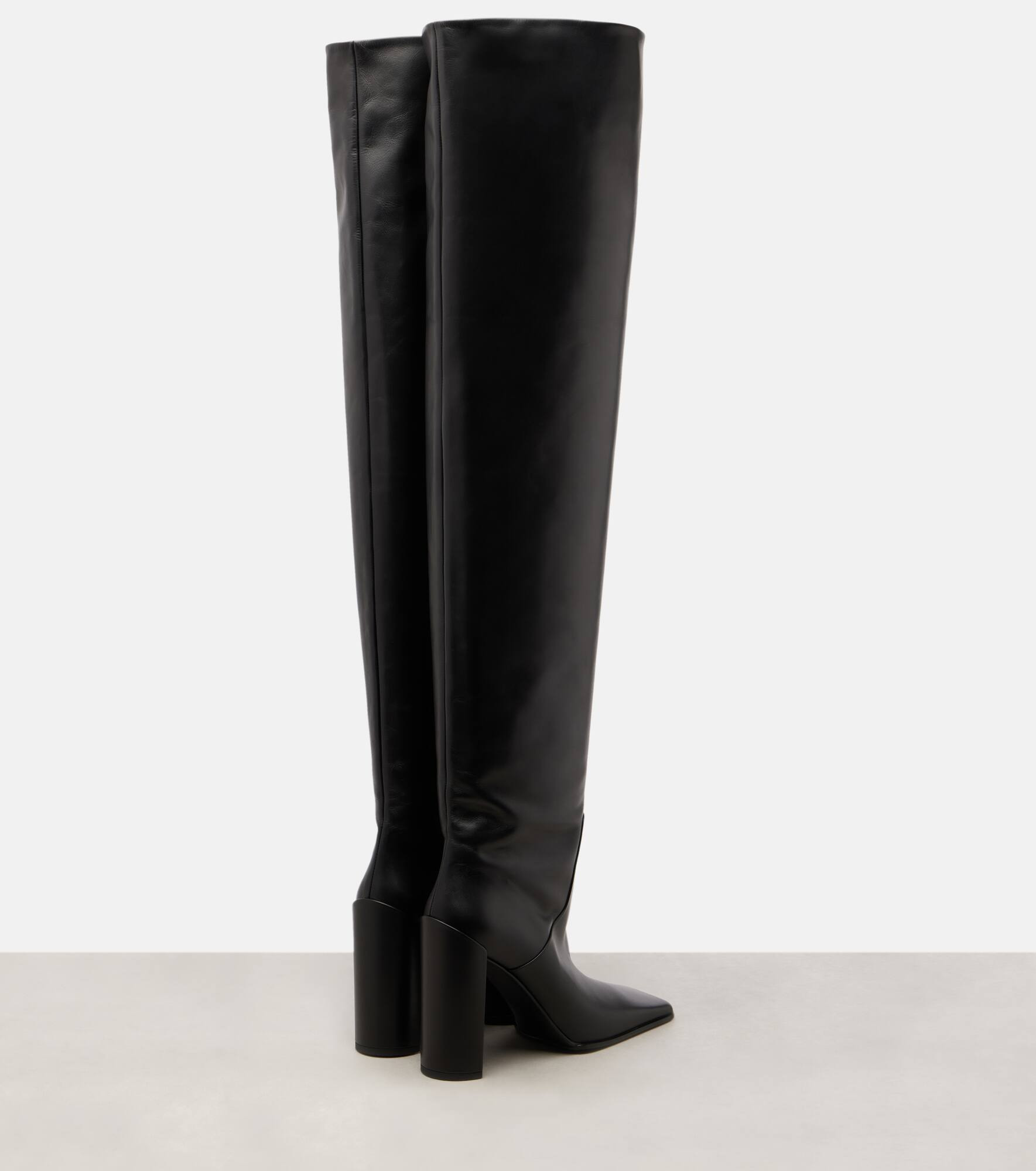 90 leather over-the-knee boots - 2