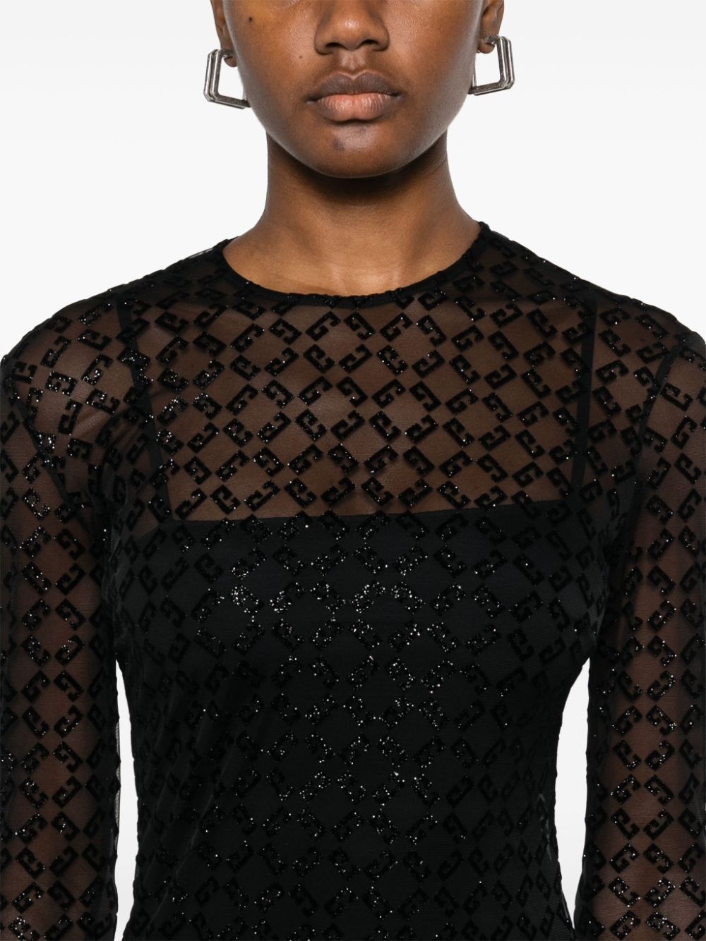 sheer midi dress - 4