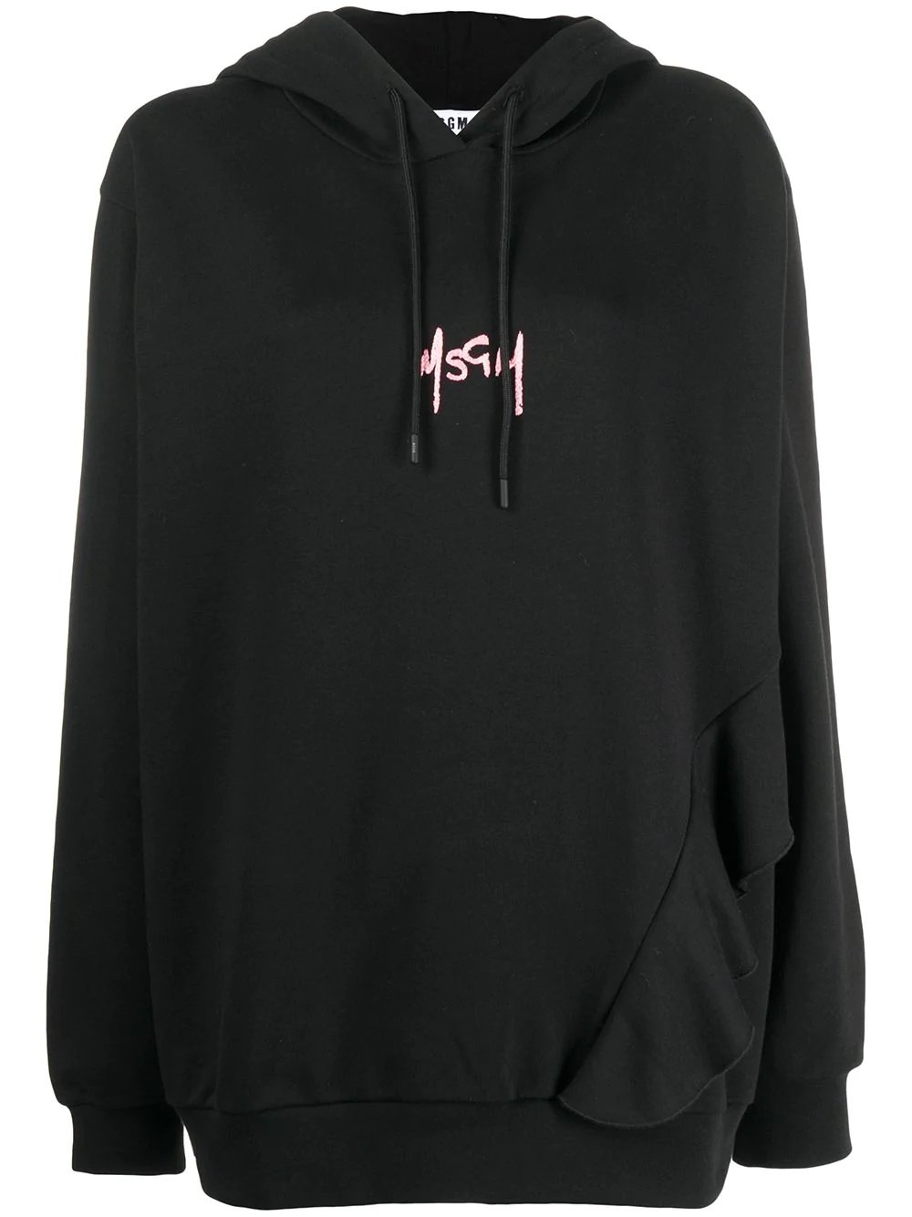 logo-embroidered oversize hoodie - 1