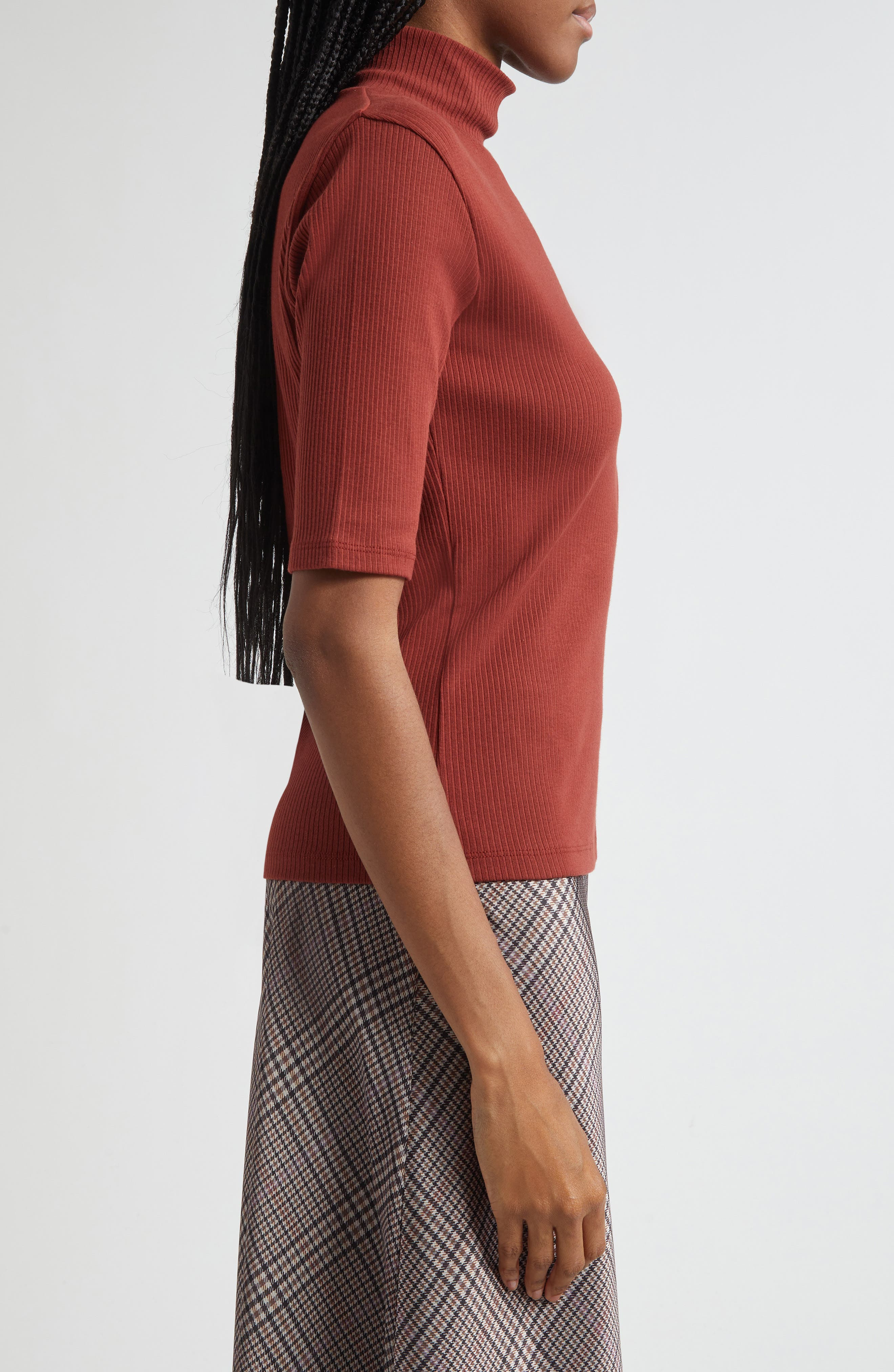Vince Rib Knit Turtleneck Top in Siena at Nordstrom - 4