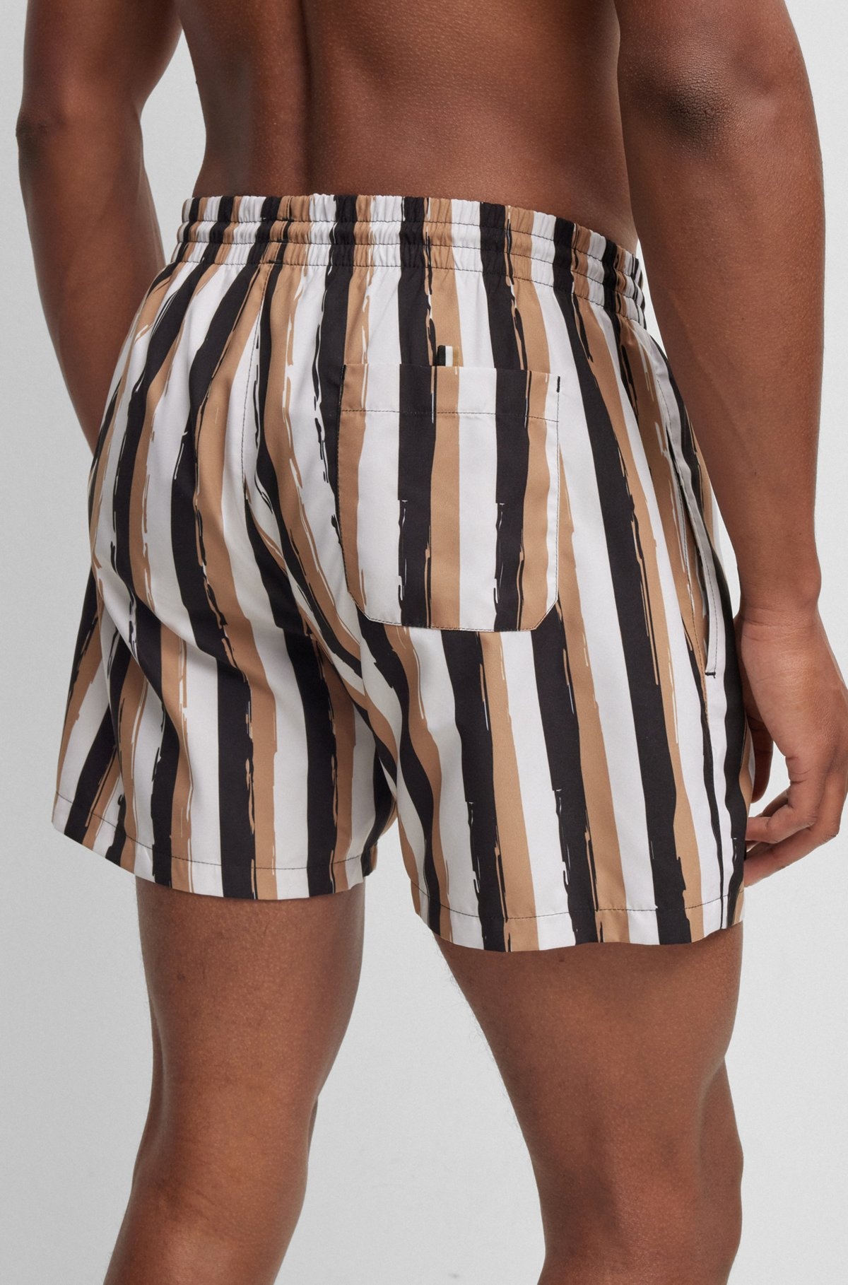 STRIPED SWIM SHORTS IN QUICK-DRYING FABRIC - 3