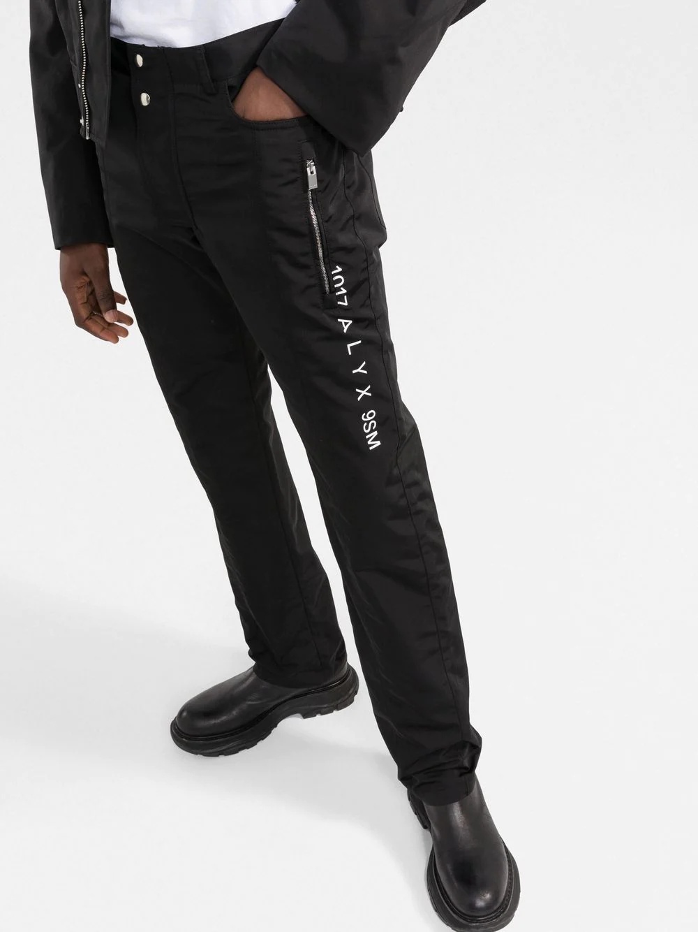 logo-print straight-leg trousers - 3