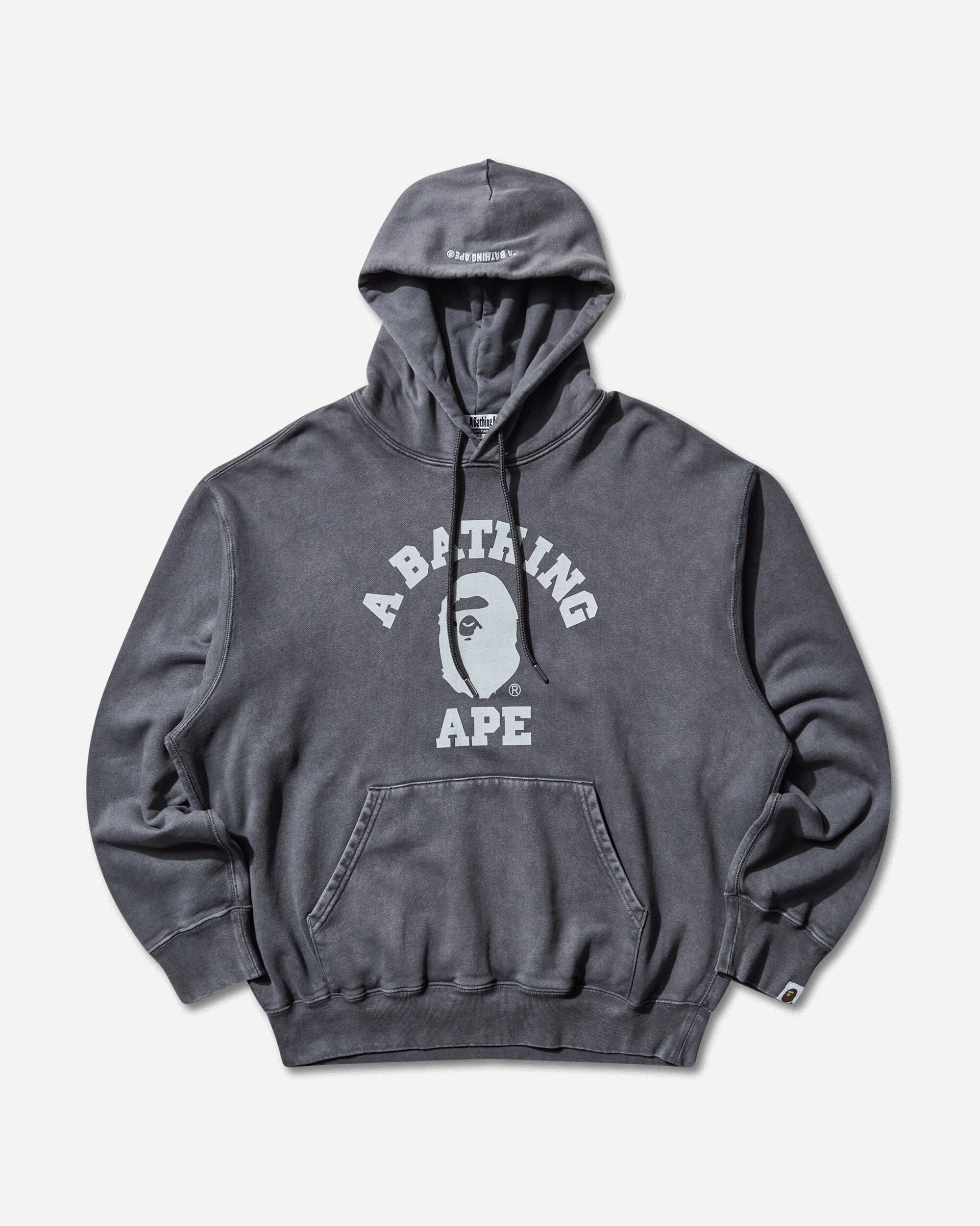 Men's Garment Dye College Pullover Hoodie Charcoal - 1