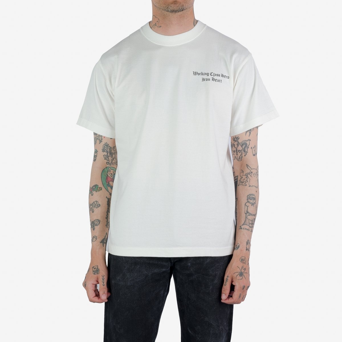 IHPT-2303-WHT 7.5oz Printed Loopwheel Crew Neck T-Shirt - White - 3