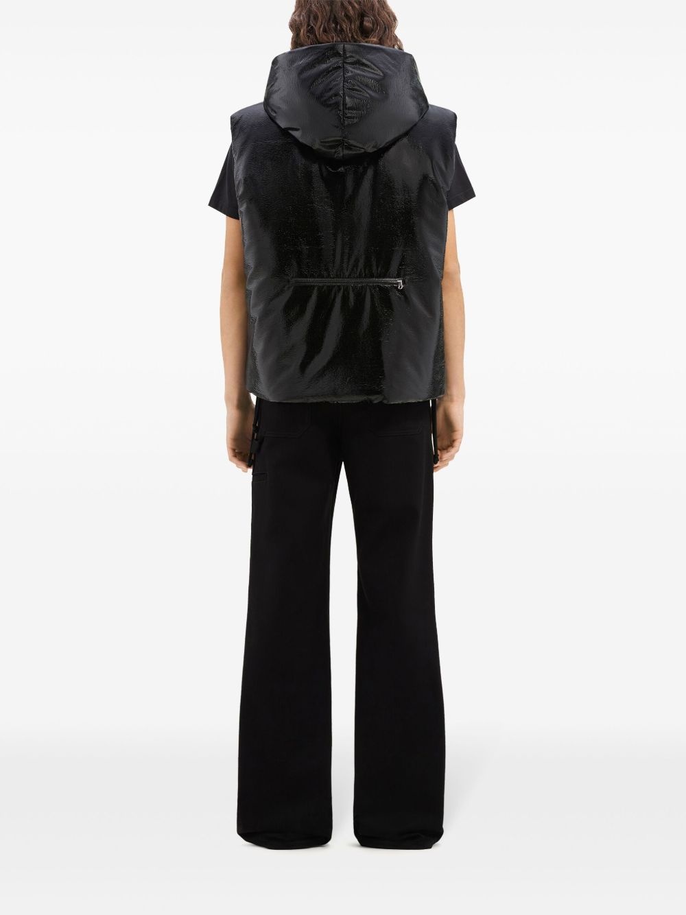sleeveless vinyl puffer jacket - 5
