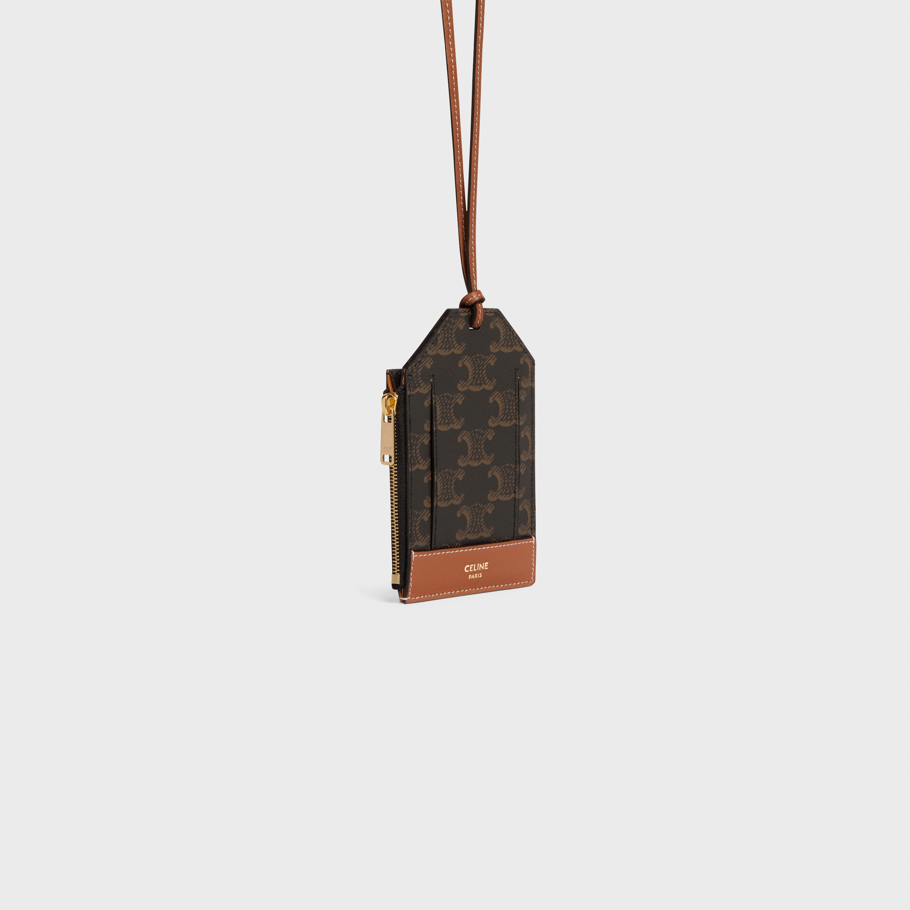 Card Holder Necklace in Triomphe Canvas and Lambskin - 2