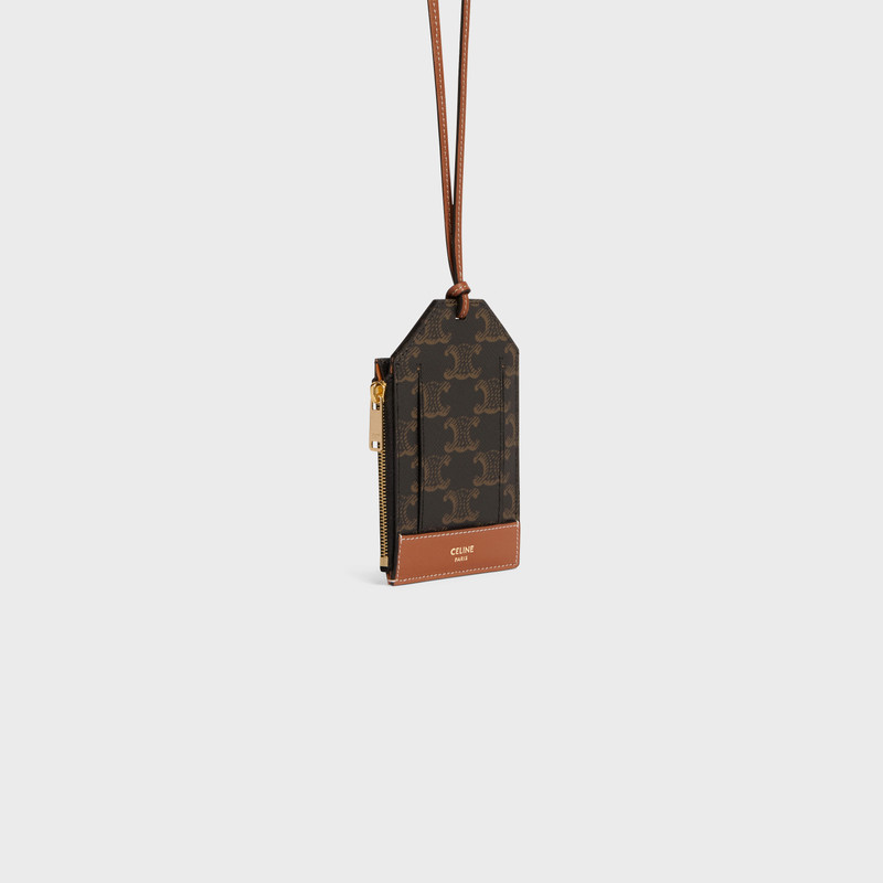 CELINE Card Holder Necklace in Triomphe Canvas and Lambskin outlook
