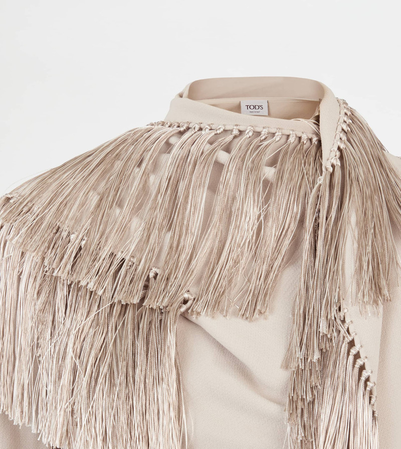 WOOL BLEND DRESS - OFF WHITE 8