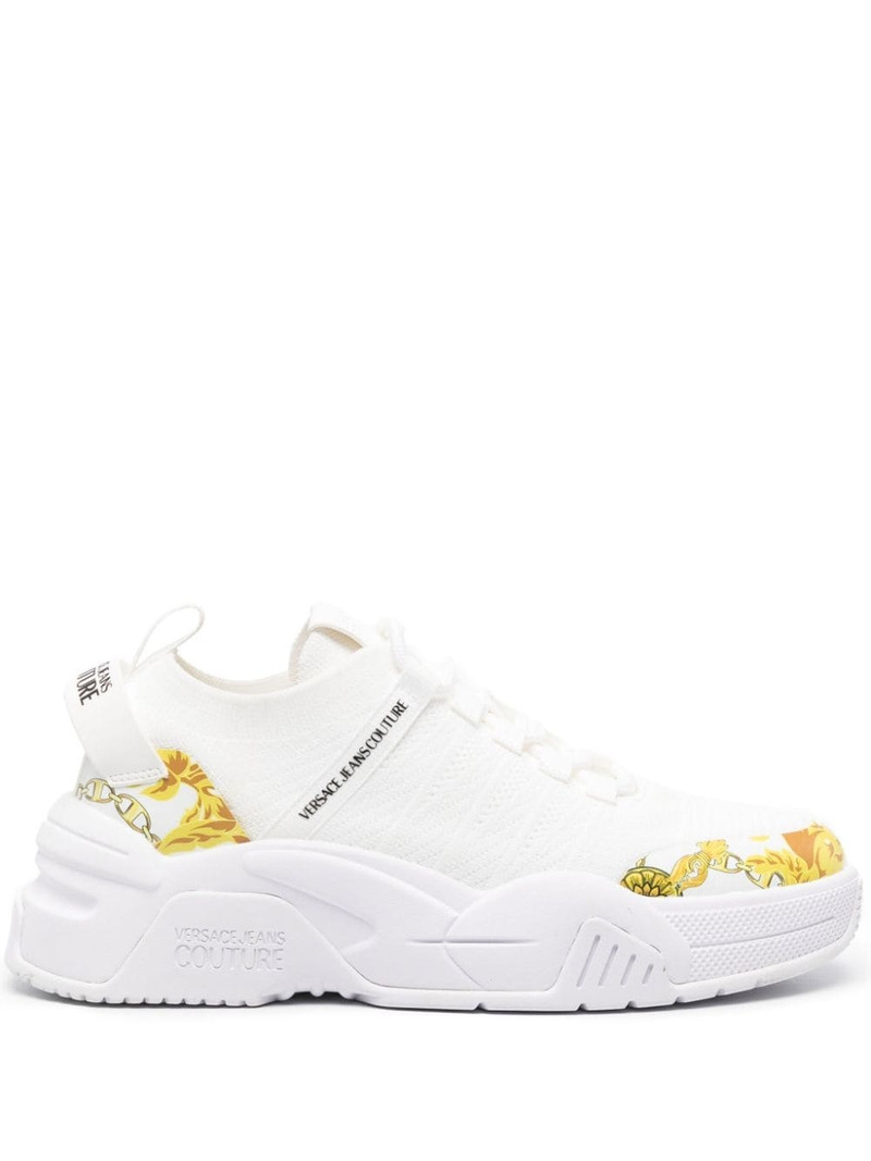 baroque-print leather sneakers 1