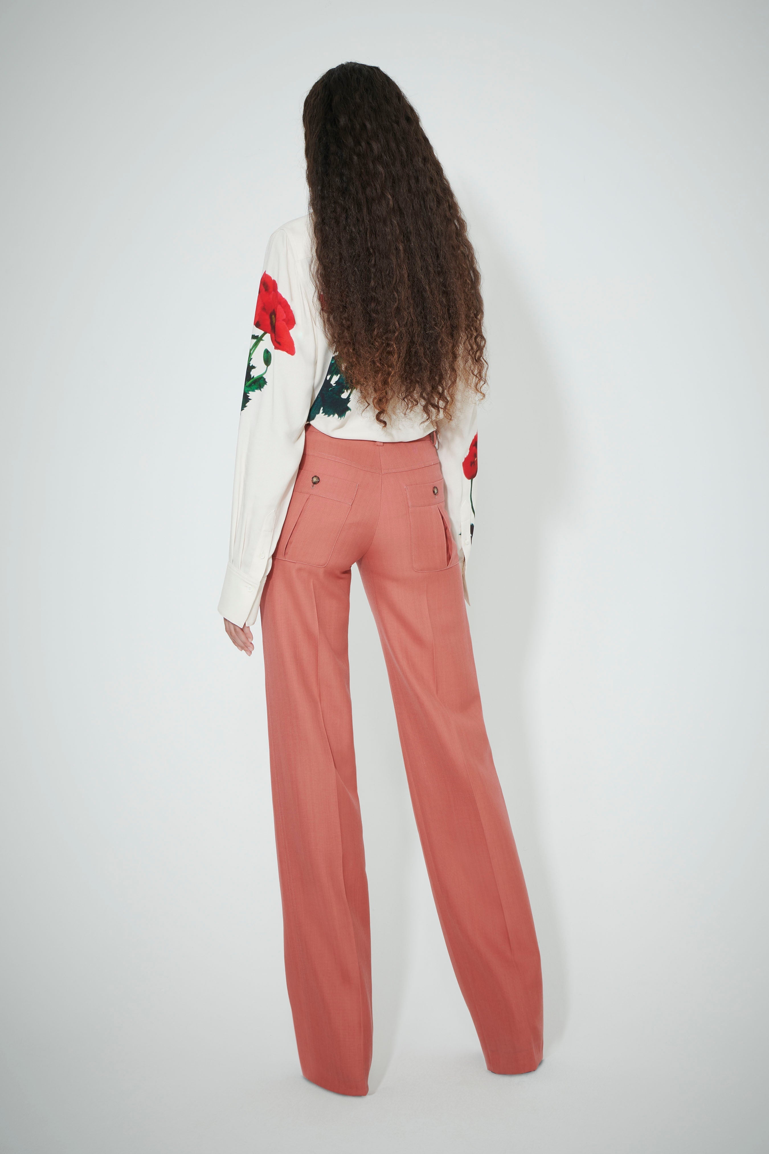 90s Straight Leg Trouser in Dusty Rose - 4