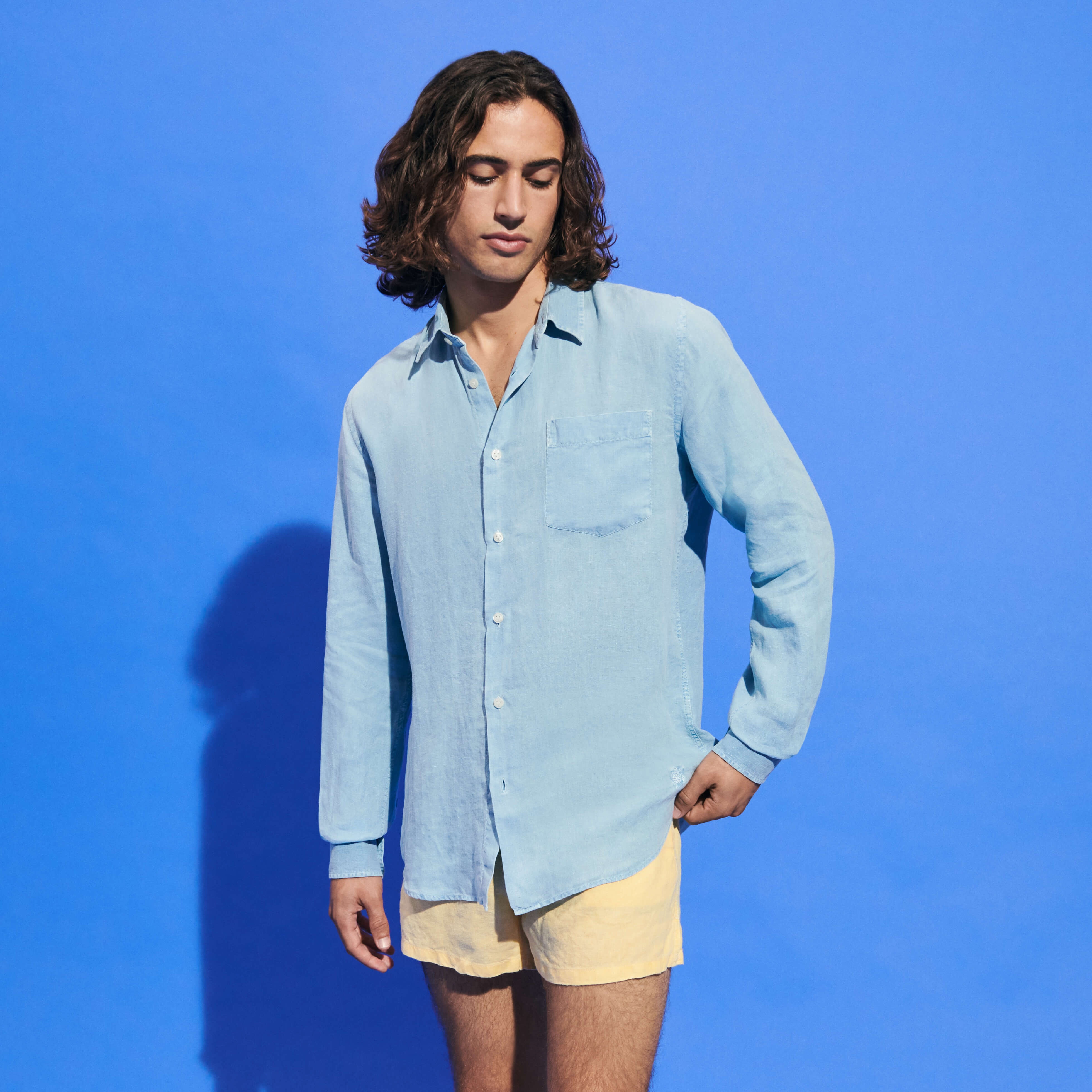 Men Linen Shirt Mineral Dye - 3