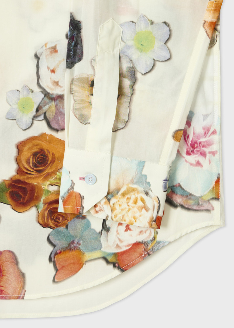 Paul Smith Regular-Fit White 'Climbing Floral' Print Shirt outlook