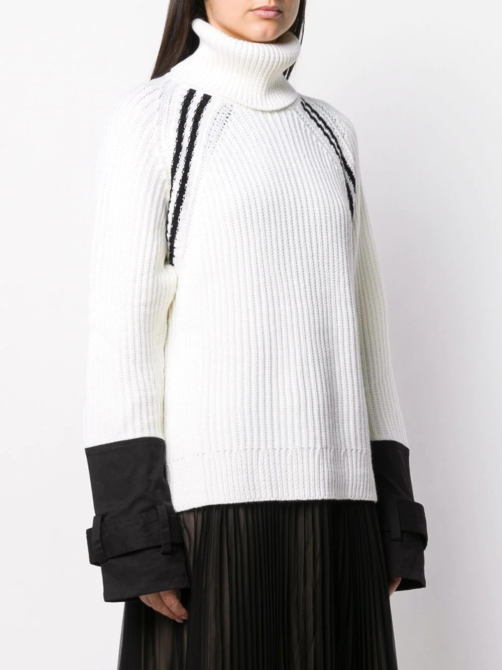 coat cuff knit jumper - 3