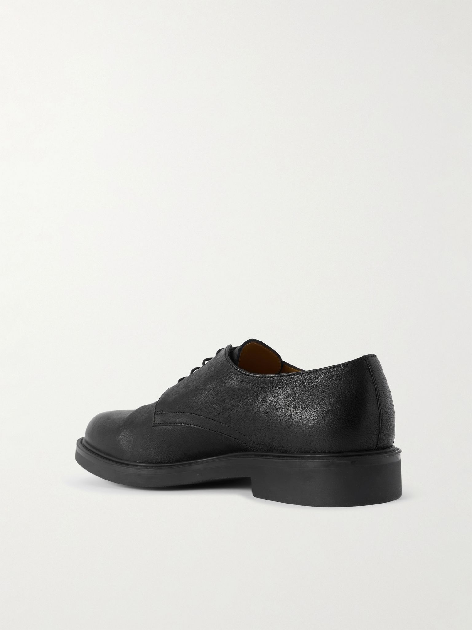 Officer's Leather Derby Shoes Black - 4