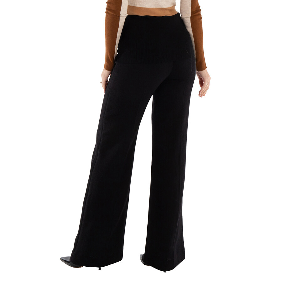 Chloe Ladies Black Wide Leg Flared Trousers - 3