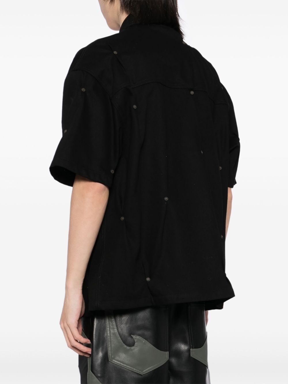 Multi-Rivet denim short sleeves shirt - 4