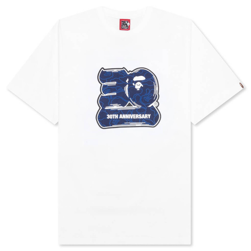 BAPE 30TH ANNIVERSARY TEE #2 - WHITE/NAVY - 1