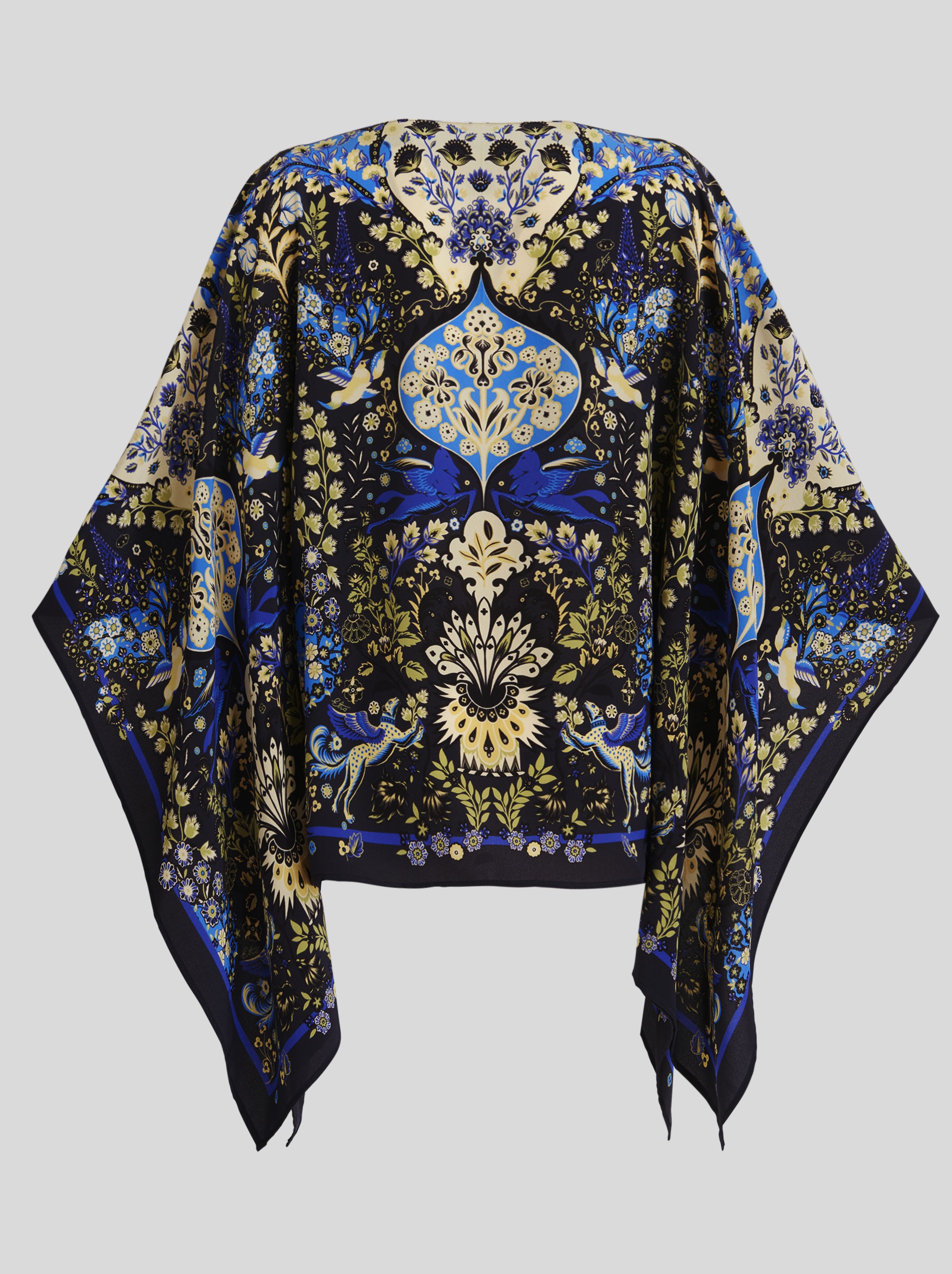PRINTED SILK PONCHO - 5